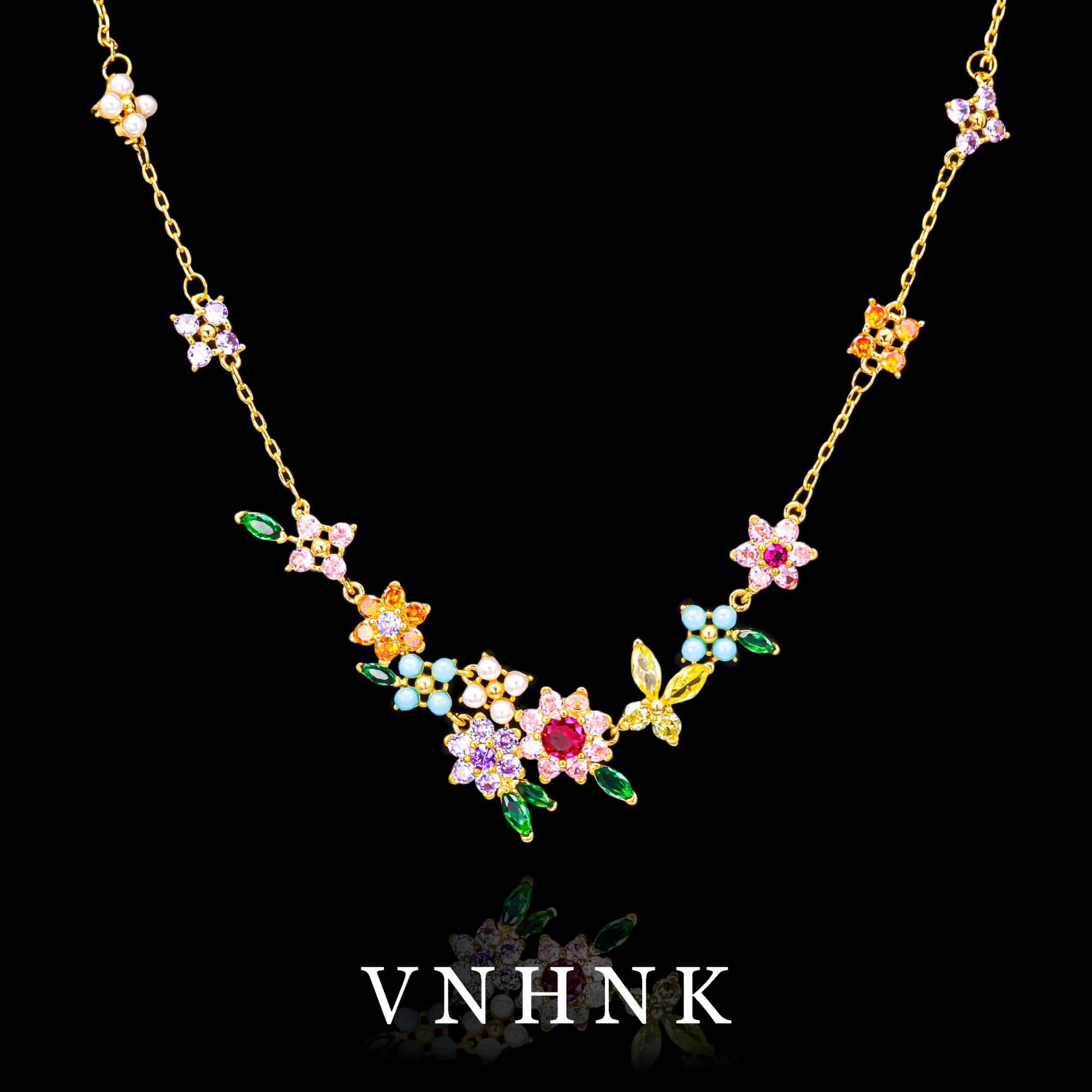 铜合金合成锆石项链 美可儿   Q384  彩色(50cm)时尚百搭项链