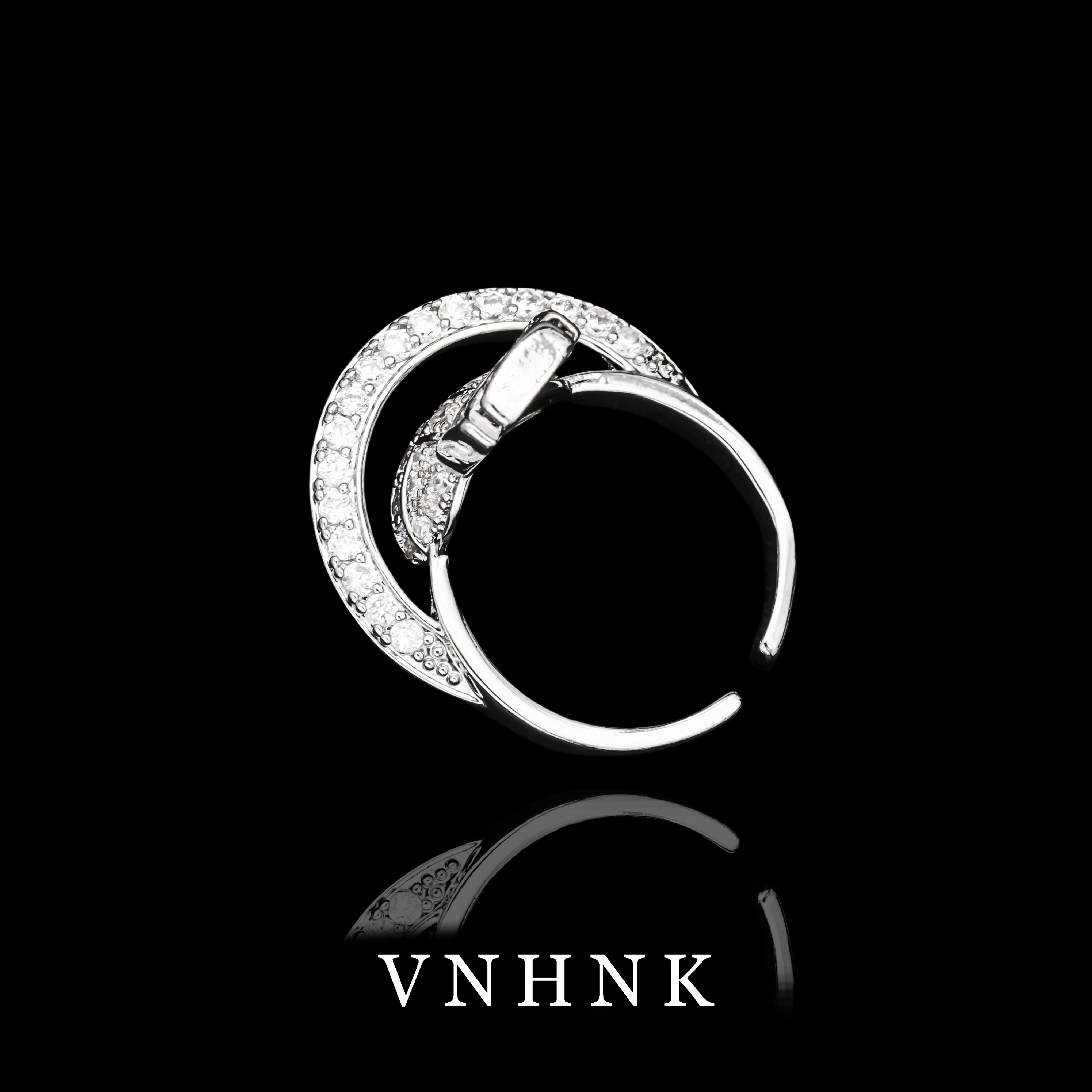 铜合金合成锆石戒指 美可儿   H303   银色时尚气质百搭戒指