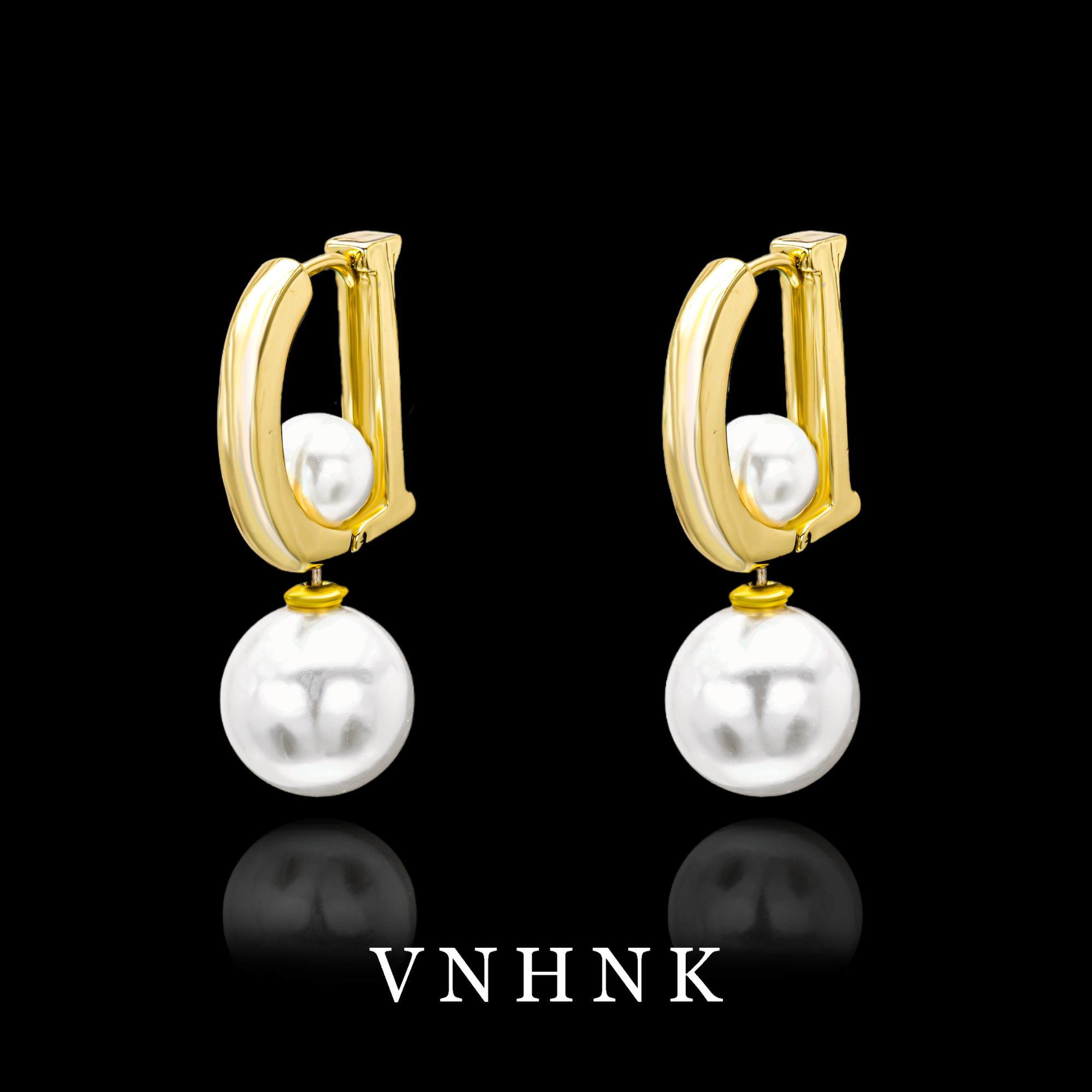 铜合金仿珍珠耳饰 美可儿   D21  白色(14mm8mm)气质百搭耳环