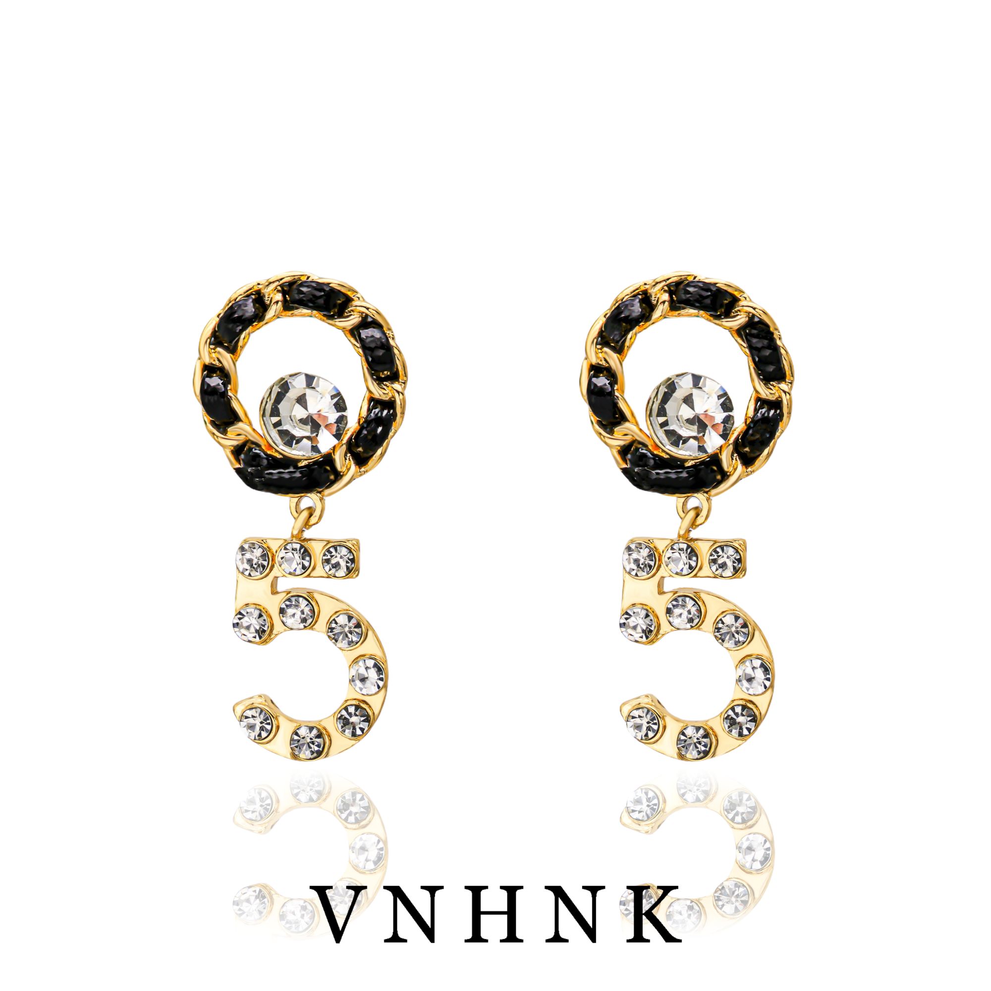 铜合金合成锆石耳饰 美可儿  B400   金色简约小众百搭耳环