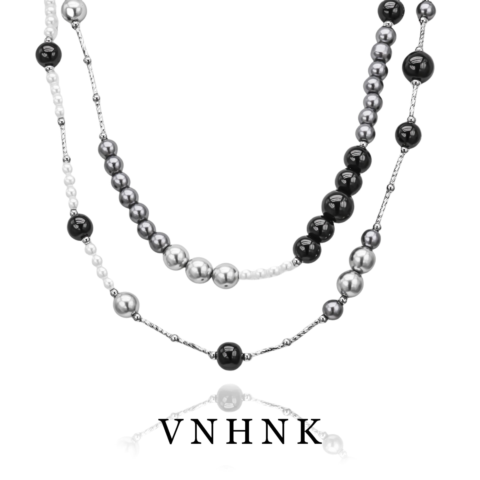 铜合金仿珍珠项链 美可儿   A174   灰色（140cm）气质小众时尚项链