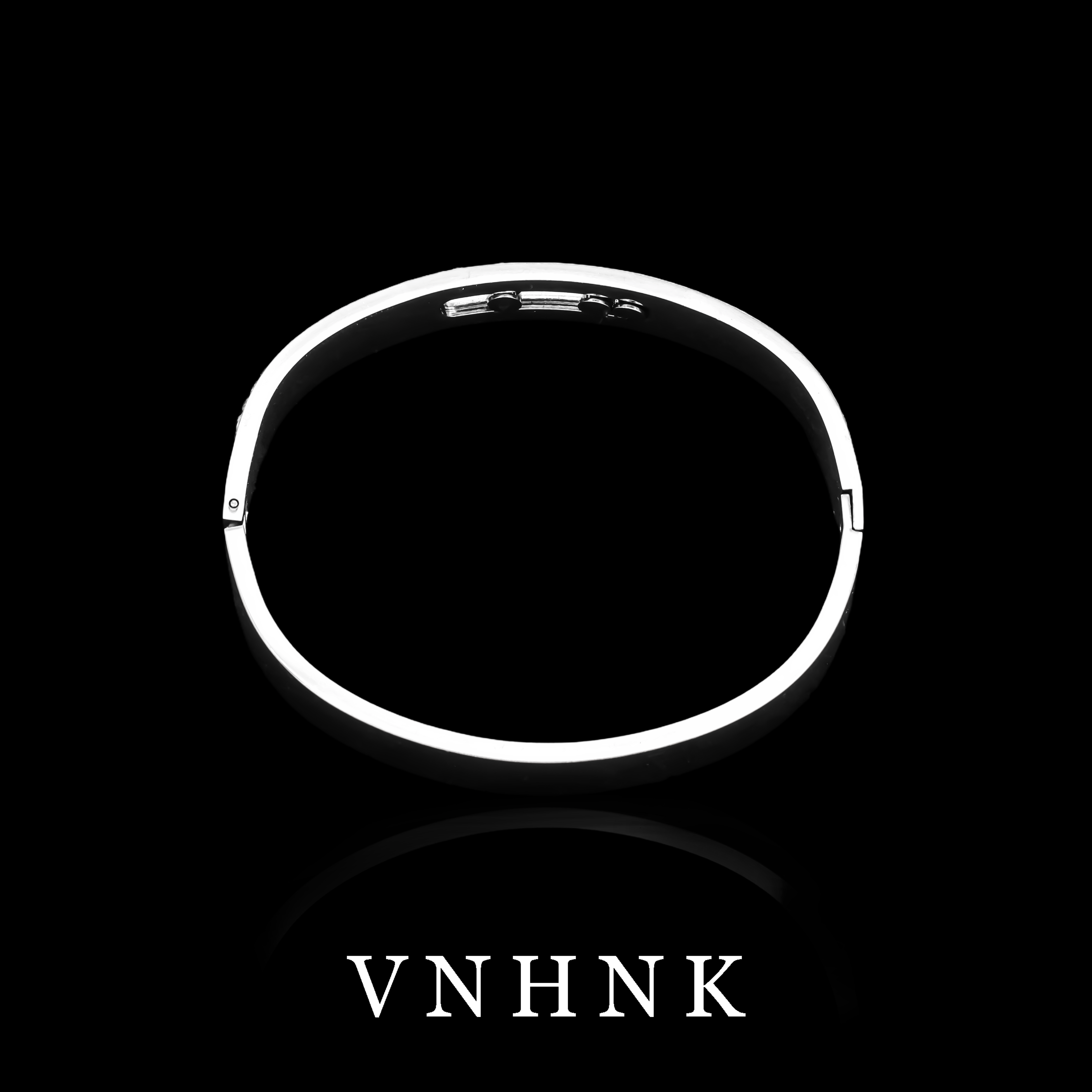 不锈钢合成锆石手镯 美可儿  D333  银色(51✖️60mm)时尚气质手镯