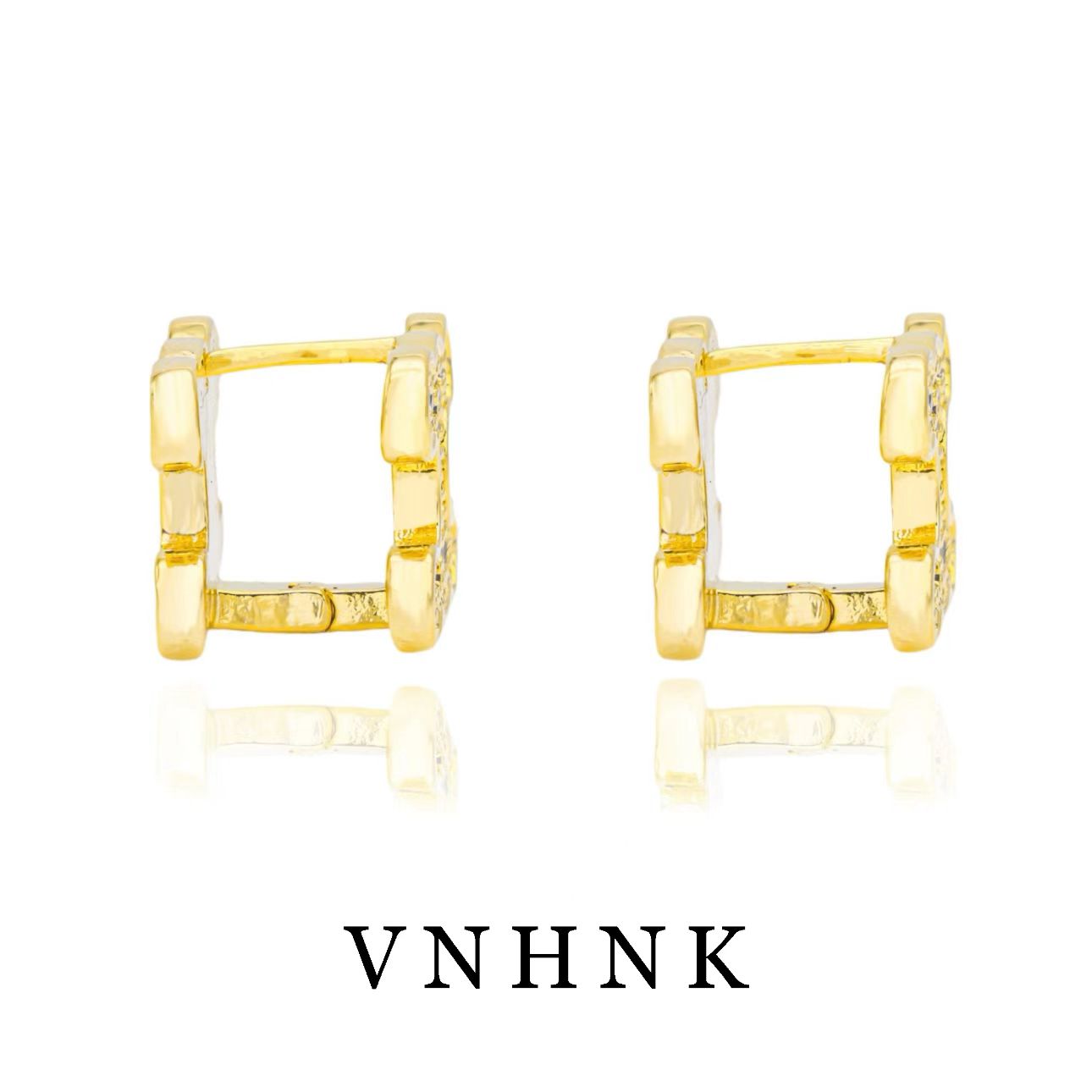 铜合金合成锆石耳饰 美可儿   C4   金色小众百搭耳环