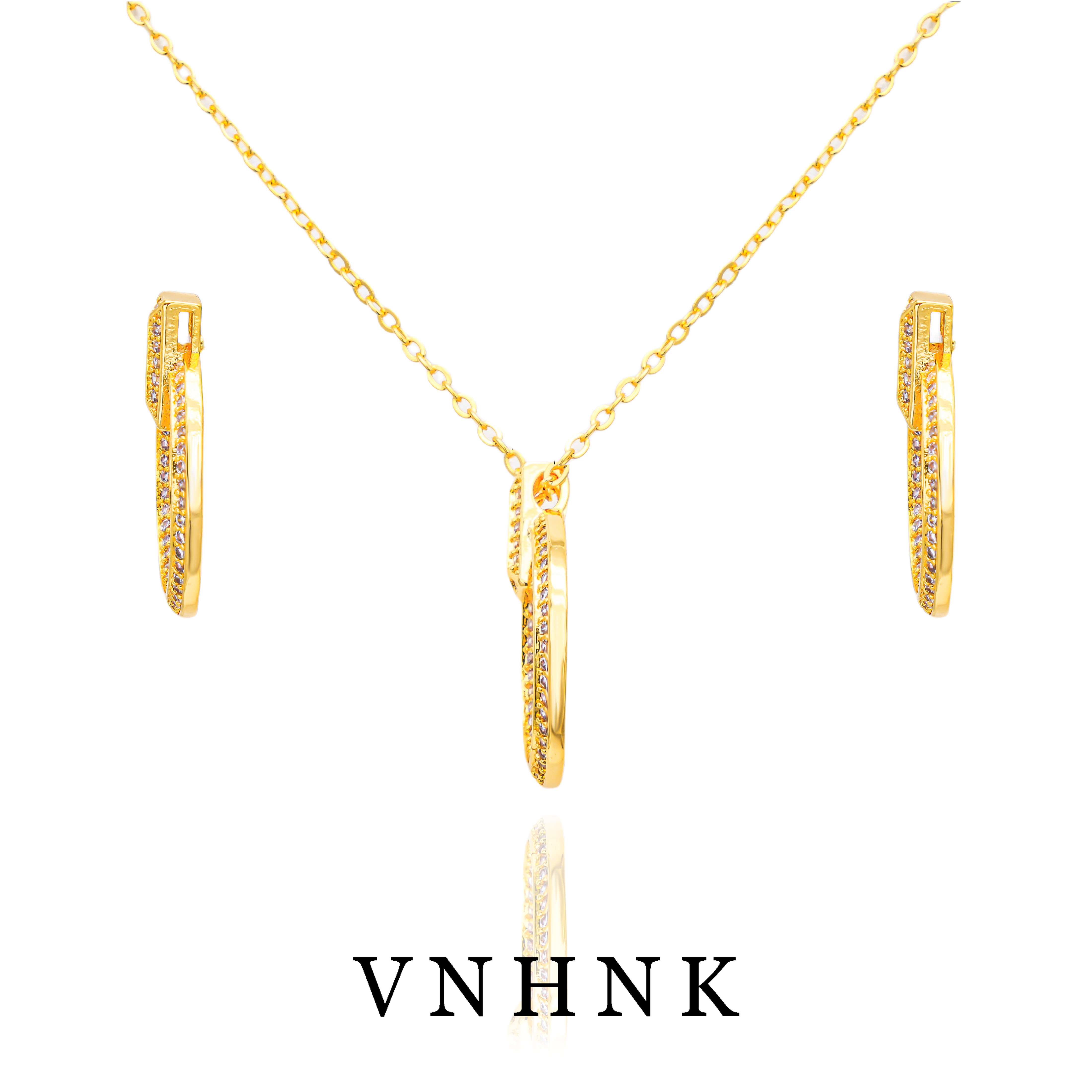 铜合金项链 美可儿   H716   金色(40cm)耳环项链套装