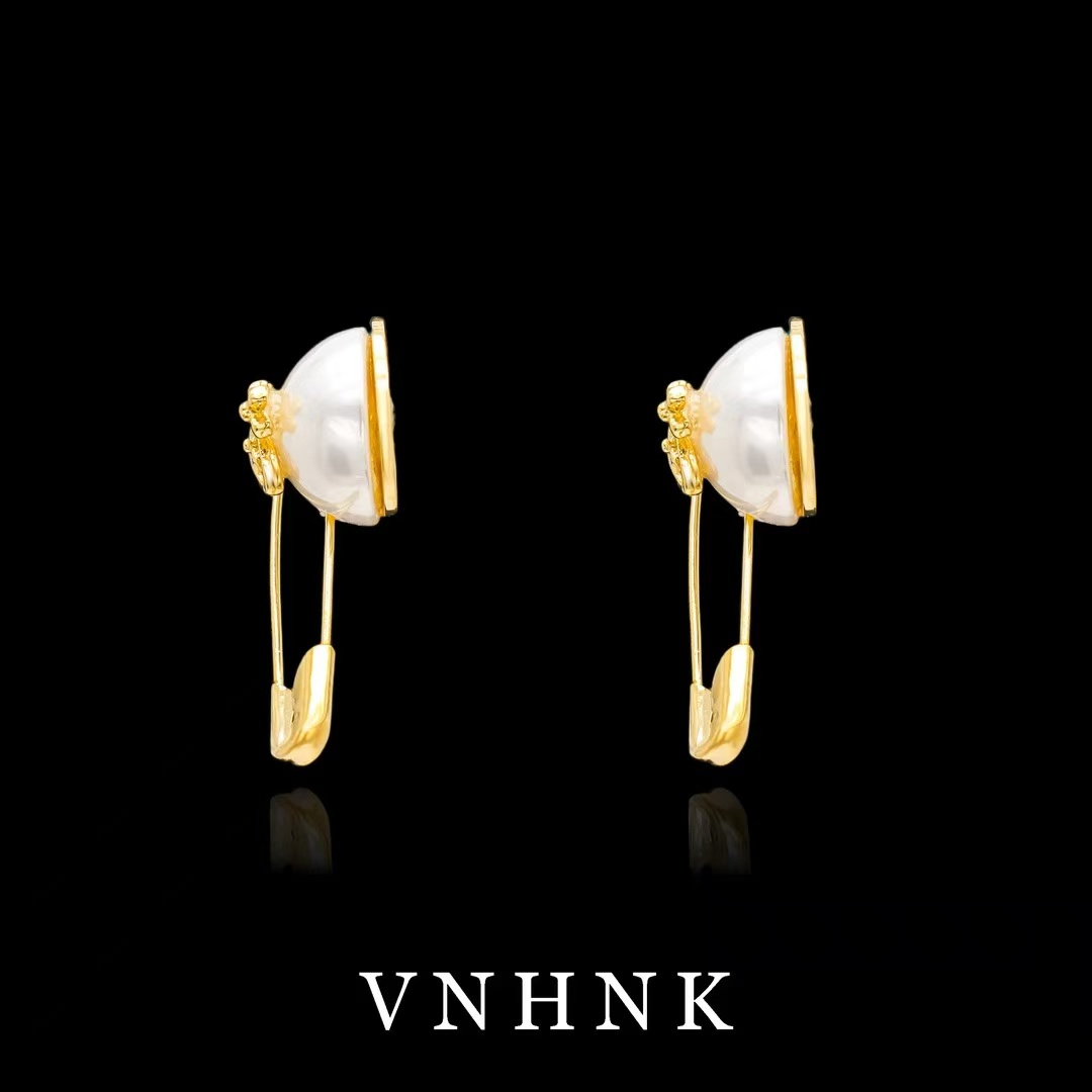 铜合金仿珍珠耳饰 美可儿   A572   金色小众时尚耳环