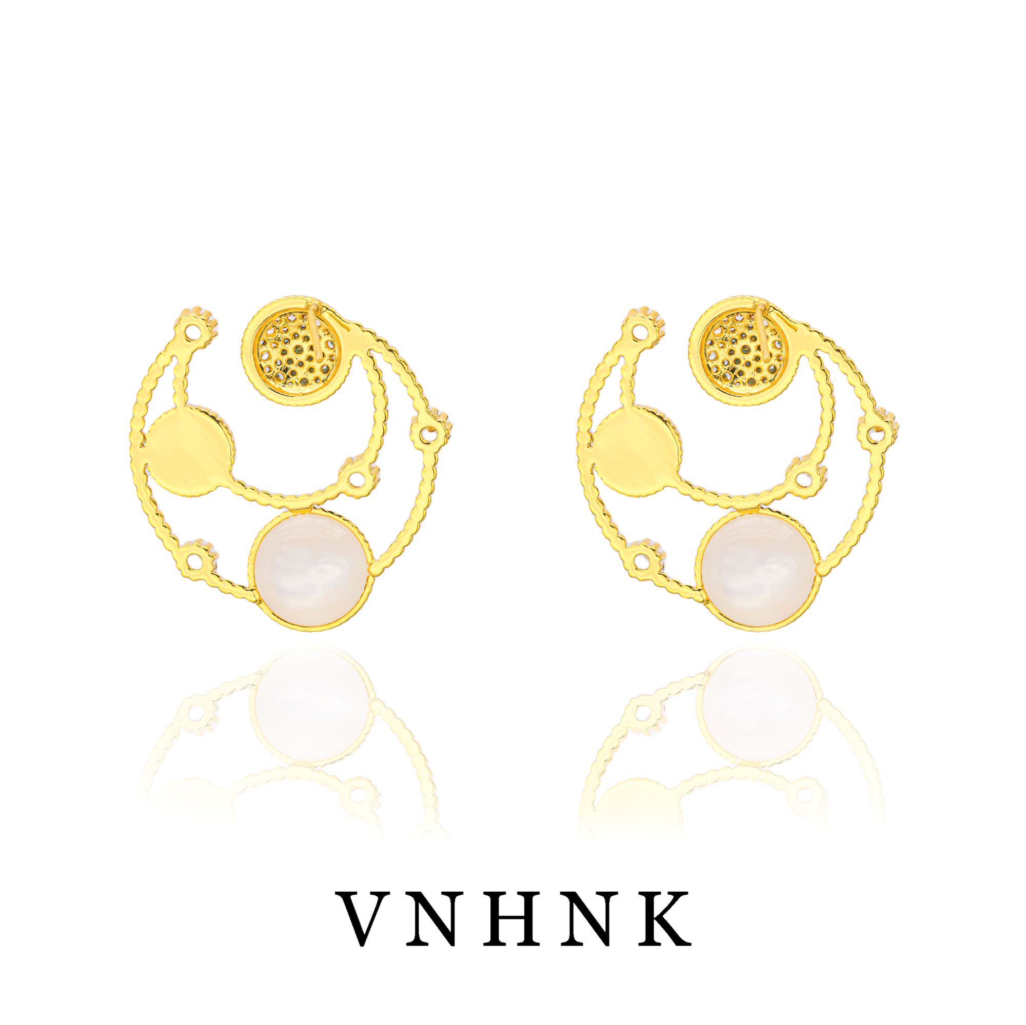 铜合金合成锆石耳饰 美可儿    D287    金色时尚气质耳环