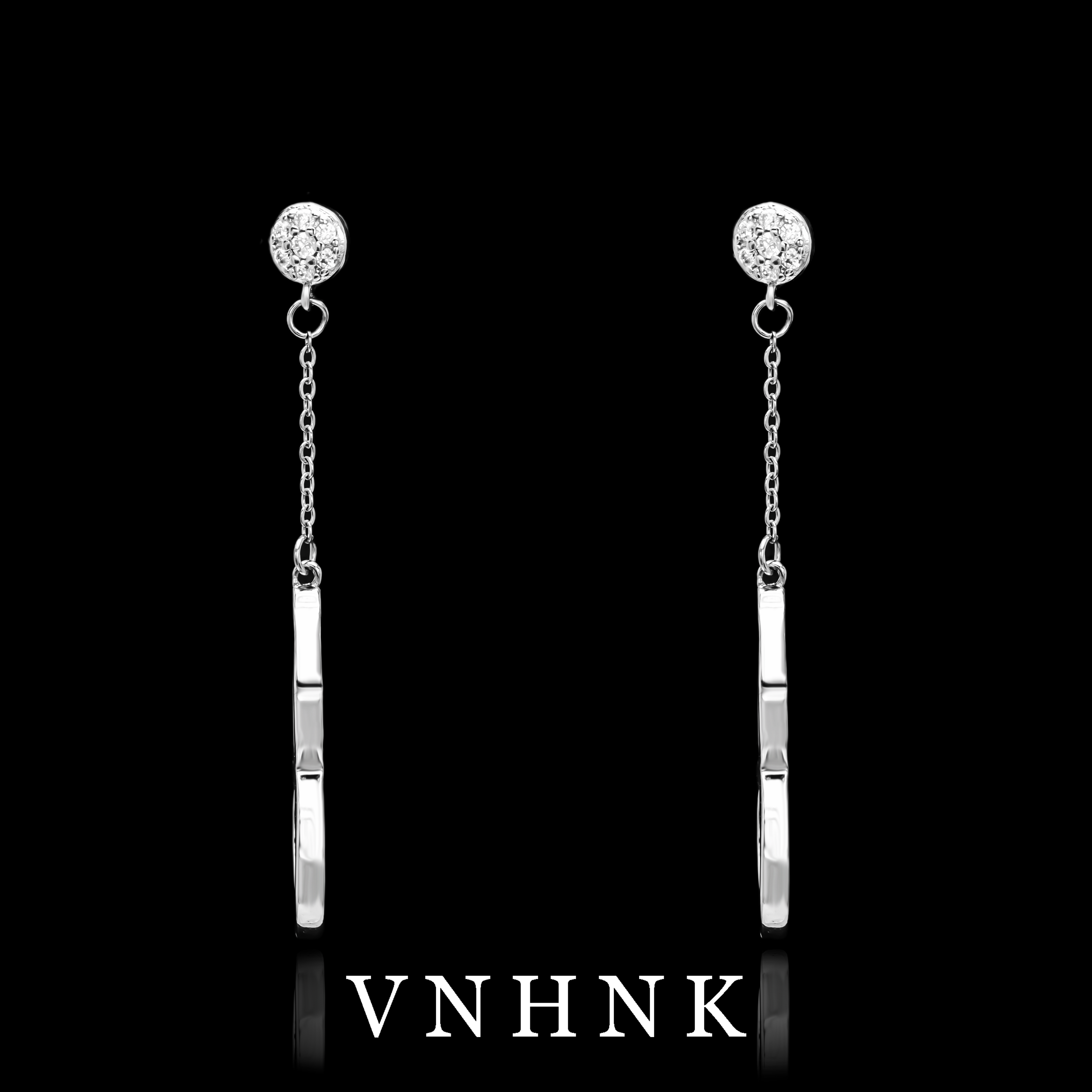 铜合金合成锆石耳饰 美可儿   A438     银色时尚气质耳环