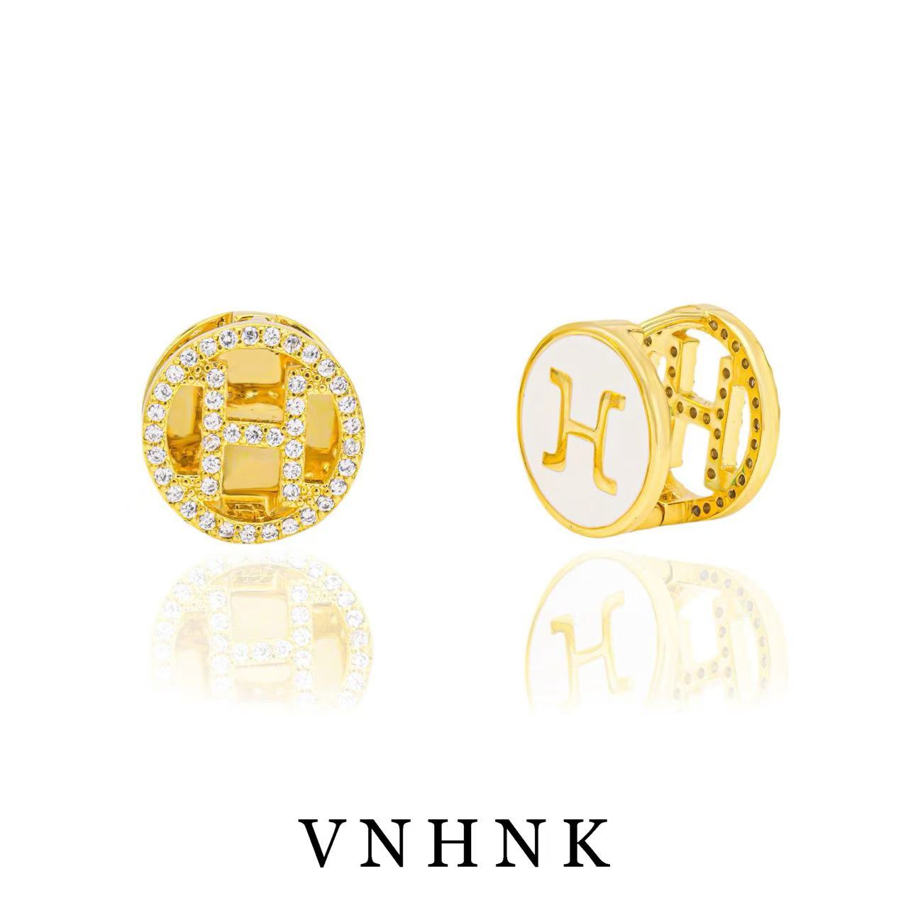 铜合金合成锆石耳饰 美可儿  N2   金色小众百搭耳环