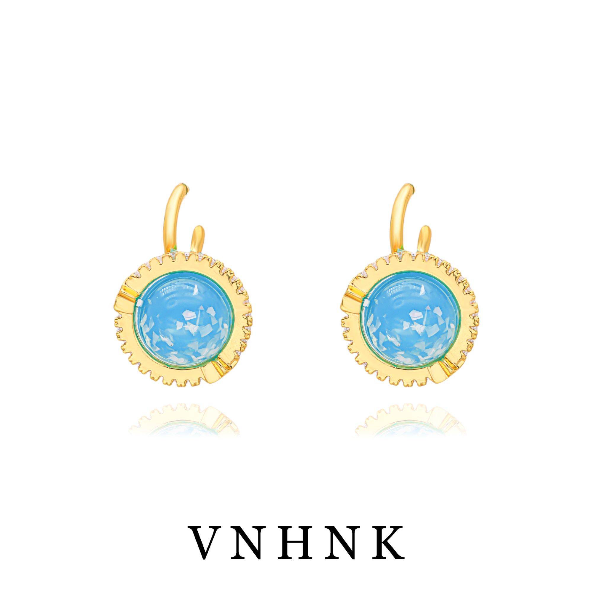 铜合金耳饰 美可儿   C109    蓝色小众百搭耳环