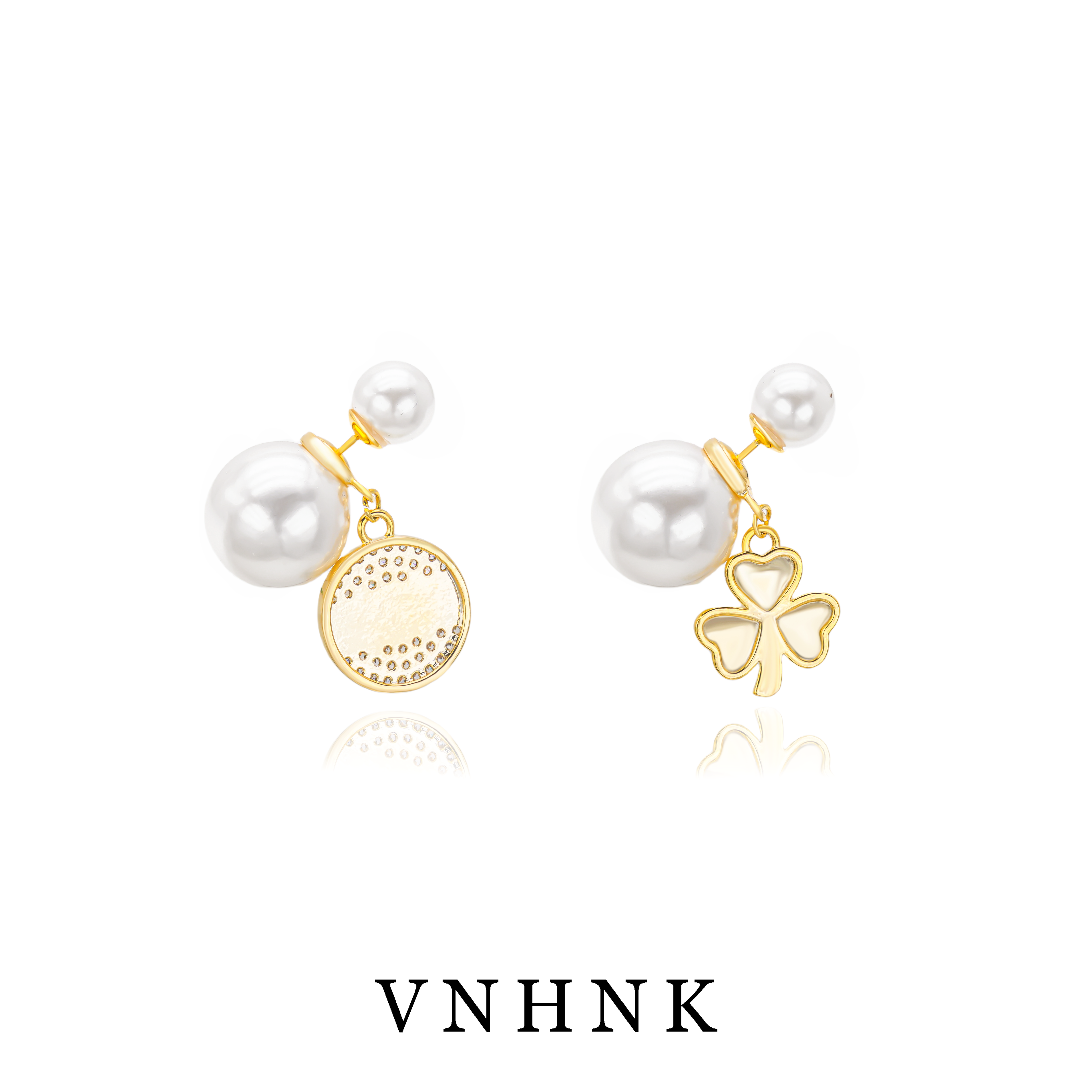 铜合金合成锆石耳饰 美可儿G527 (14mm 8mm)白色小众时尚百搭耳环