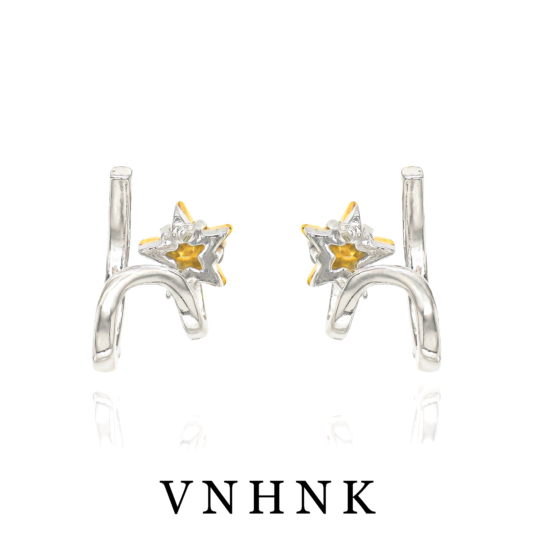 铜合金合成锆石耳饰 美可儿   Q78   银色小众时尚耳环