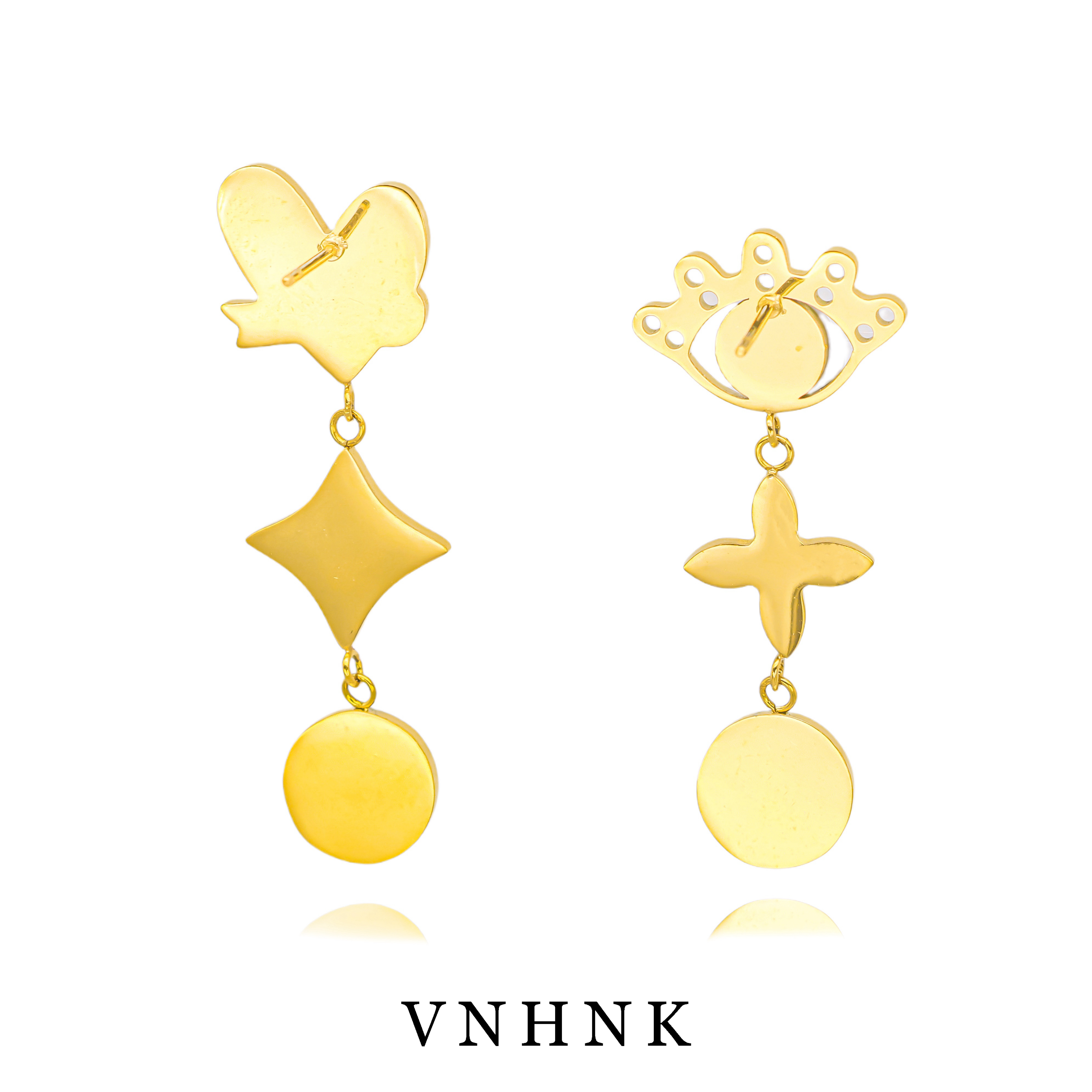 钛钢耳饰 美可儿   A326  金色时尚气质百搭耳环