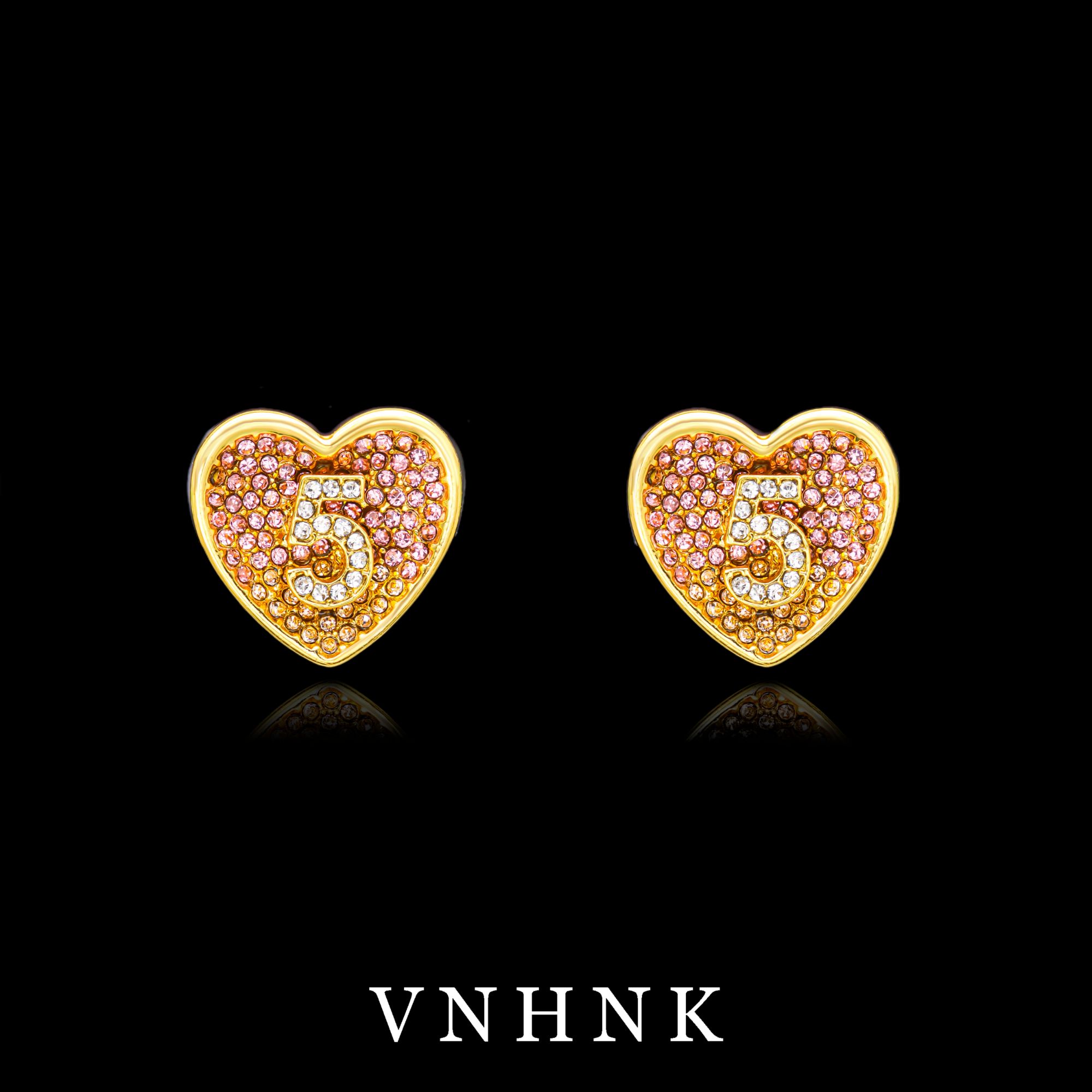 铜合金合成锆石耳饰 美可儿   A548   金色小众百搭耳环