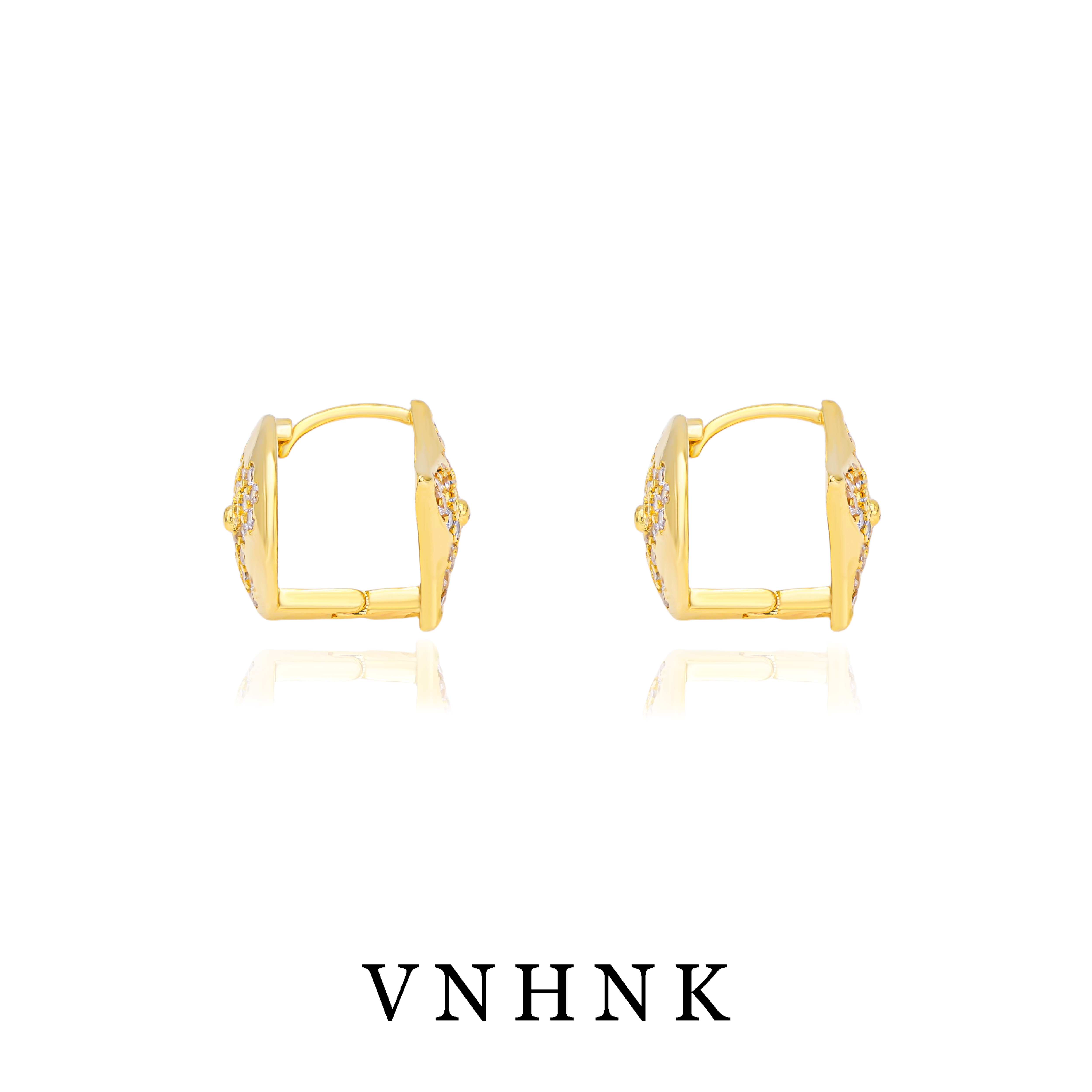 铜合金合成锆石耳饰 美可儿   E356    金色简约时尚耳环