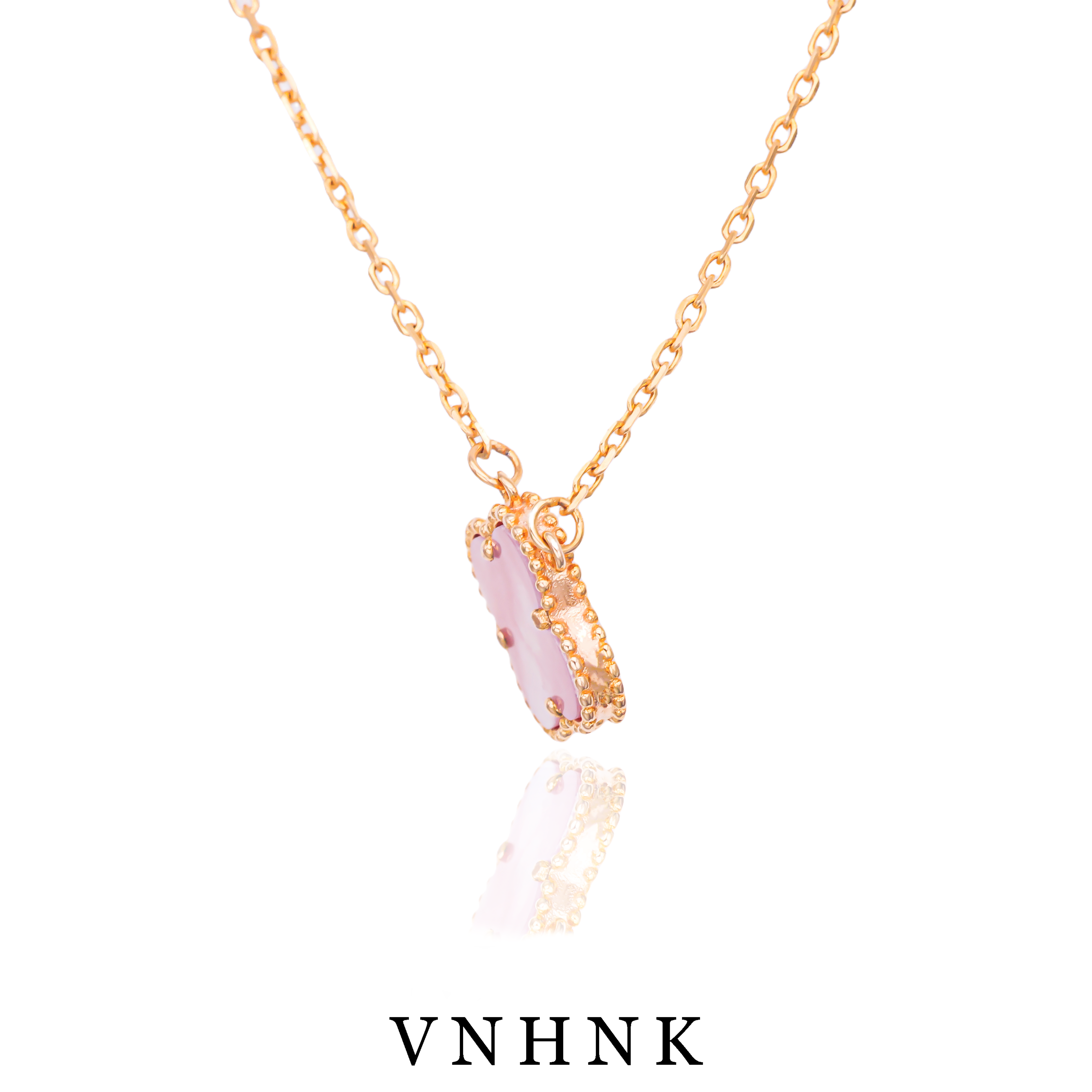 坠链均925银贝壳 美可儿   A407   玫瑰色（44cm）简约气质百搭项链