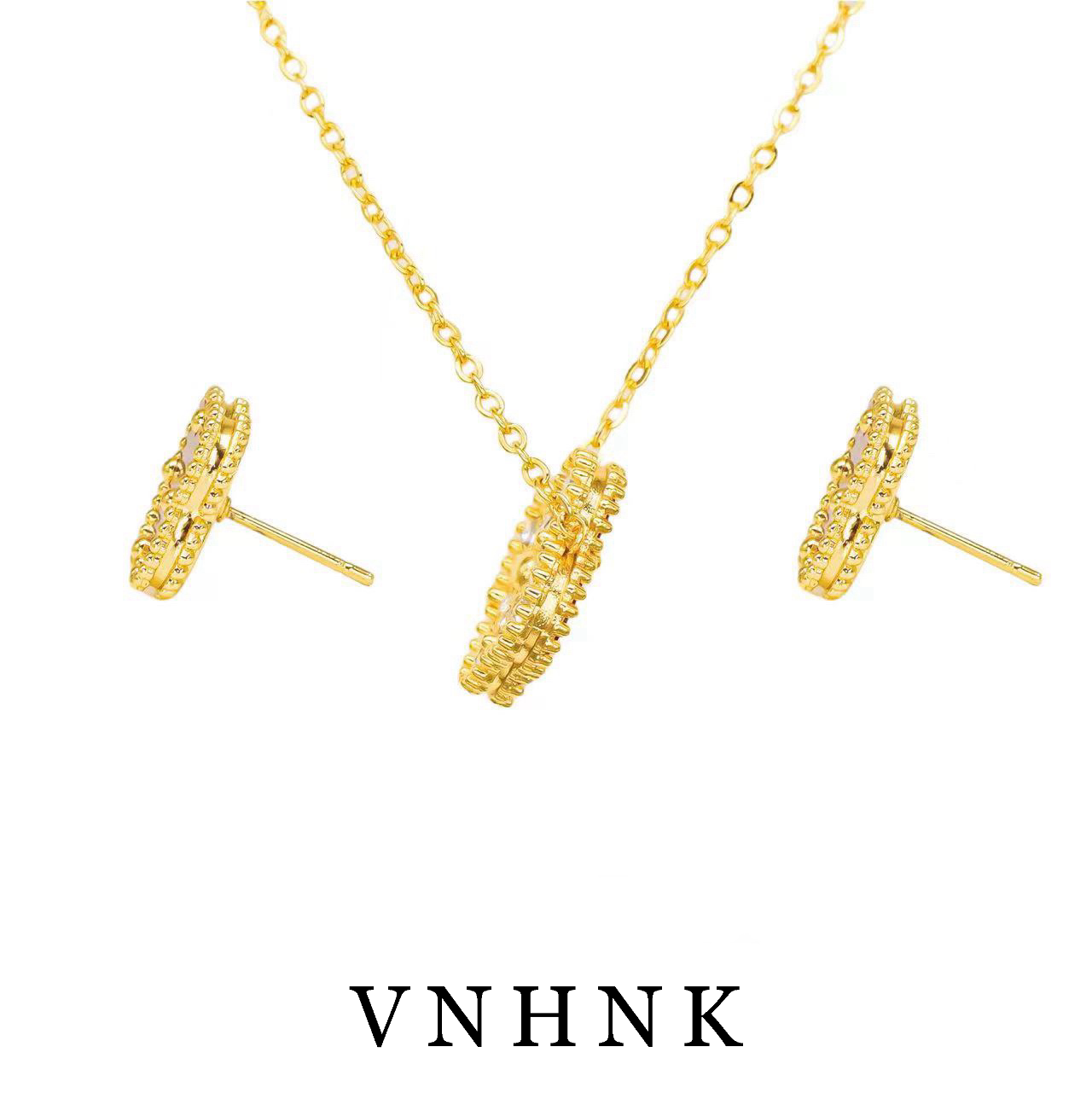 钛钢项链 美可儿   E201   金色(47cm)气质耳环项链套装