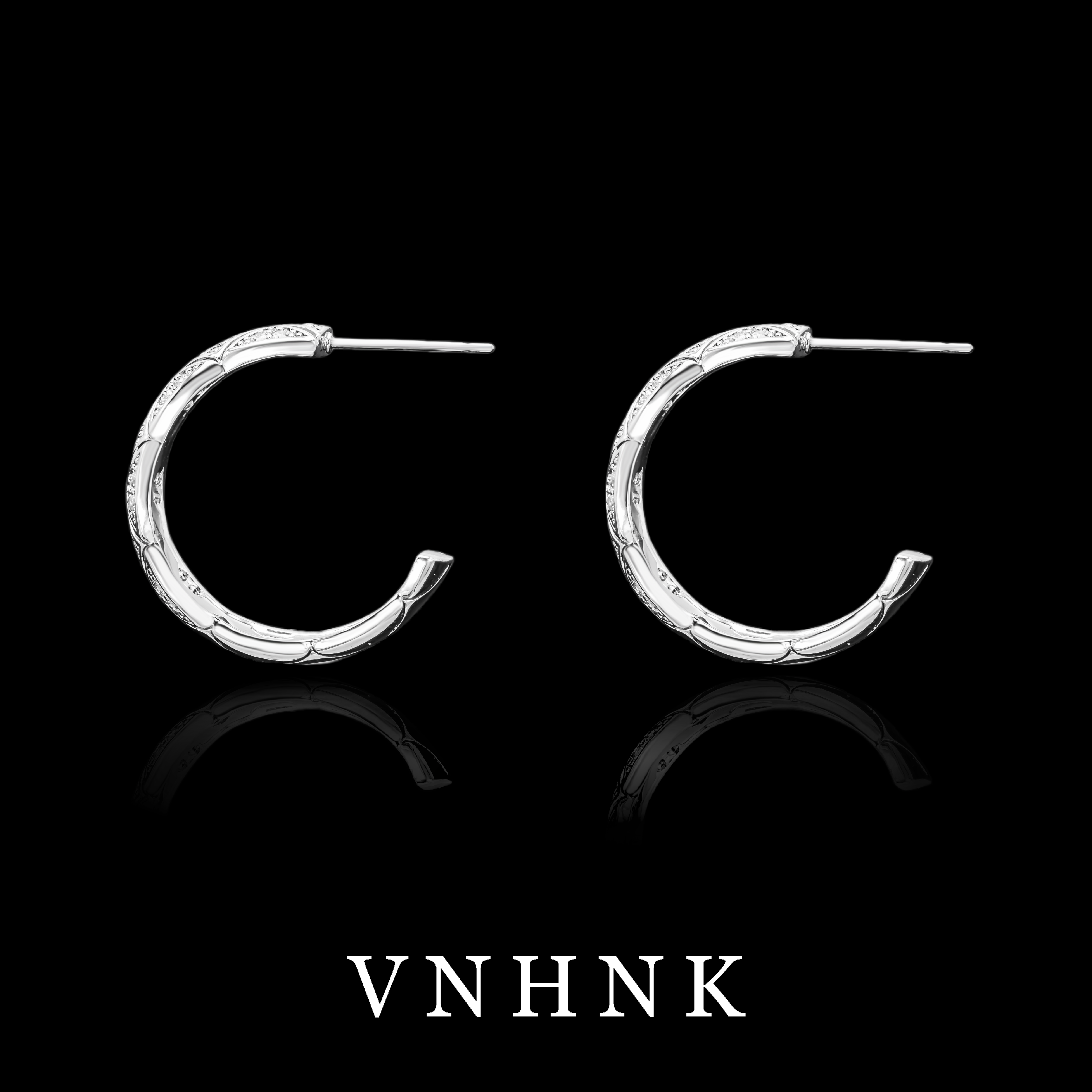 铜合金合成锆石耳饰 美可儿  A669  银色(内20mm)小众时尚耳环