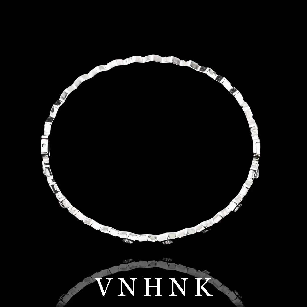 不锈钢合成锆石手镯 美可儿   R12   银色（52x58mm）气质时尚手镯