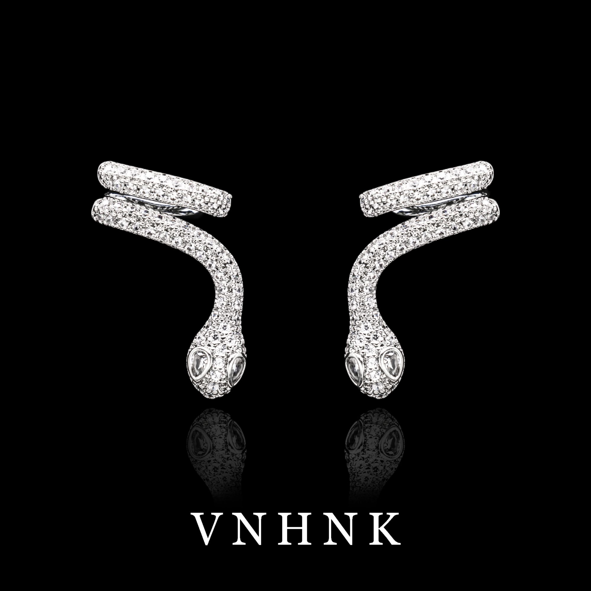 铜合金合成锆石耳饰 美可儿   R170   银色精致小众百搭耳环