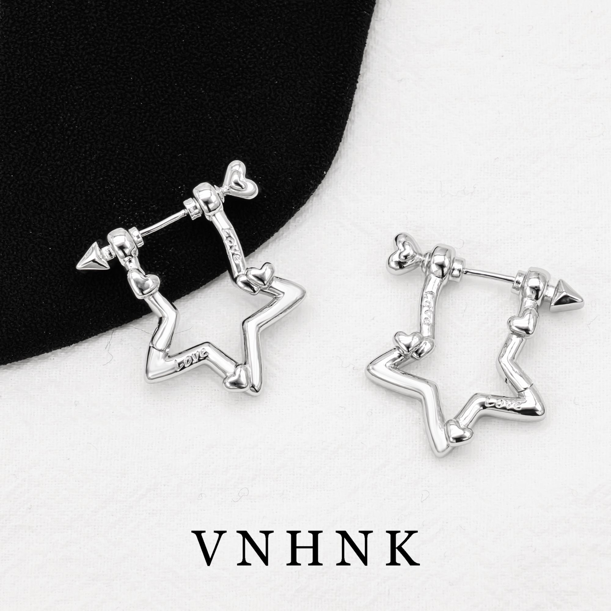 铜合金耳饰 美可儿   E395   银色个性时尚耳环