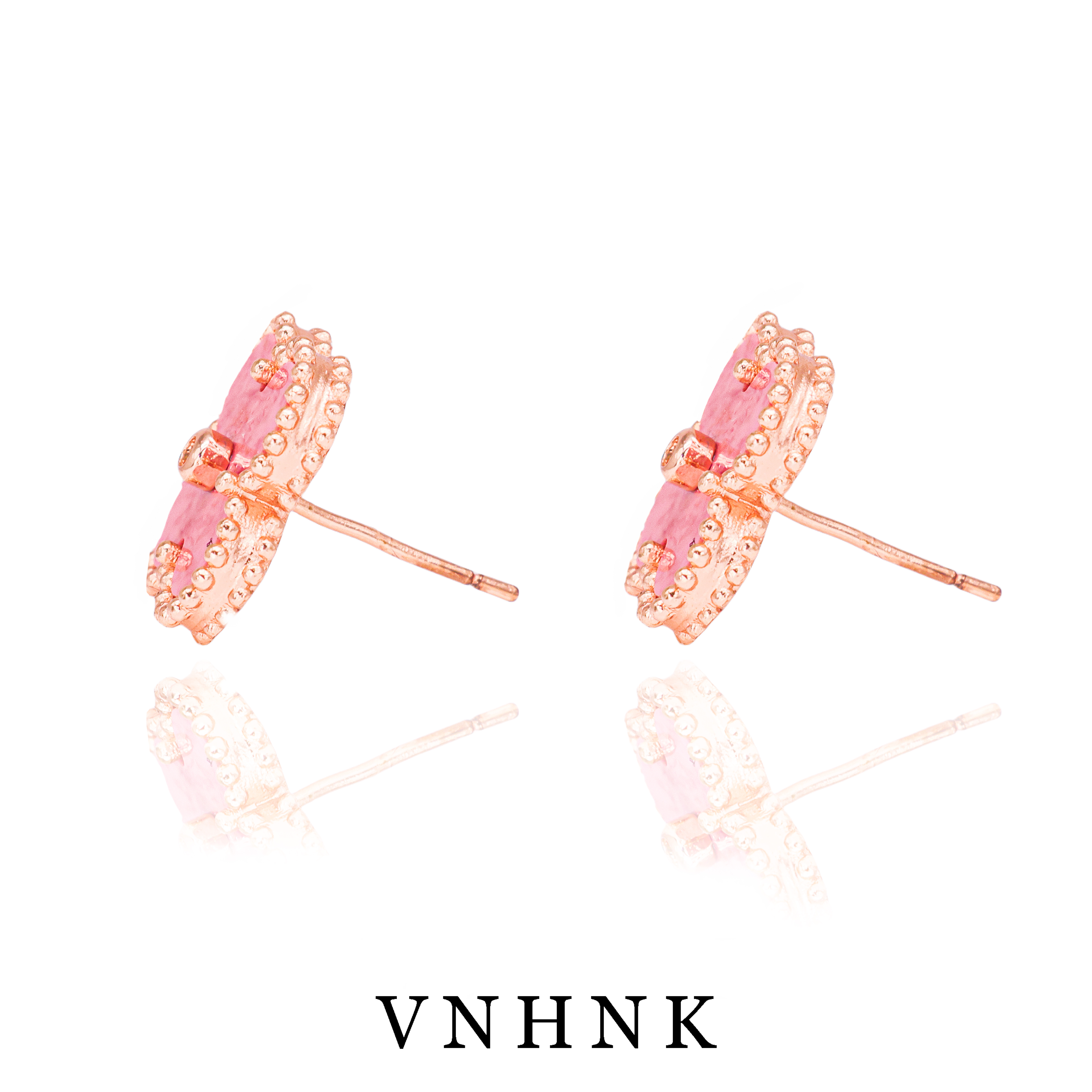 铜合金合成锆石耳饰 美可儿   C71   玫瑰色时尚小众百搭耳环