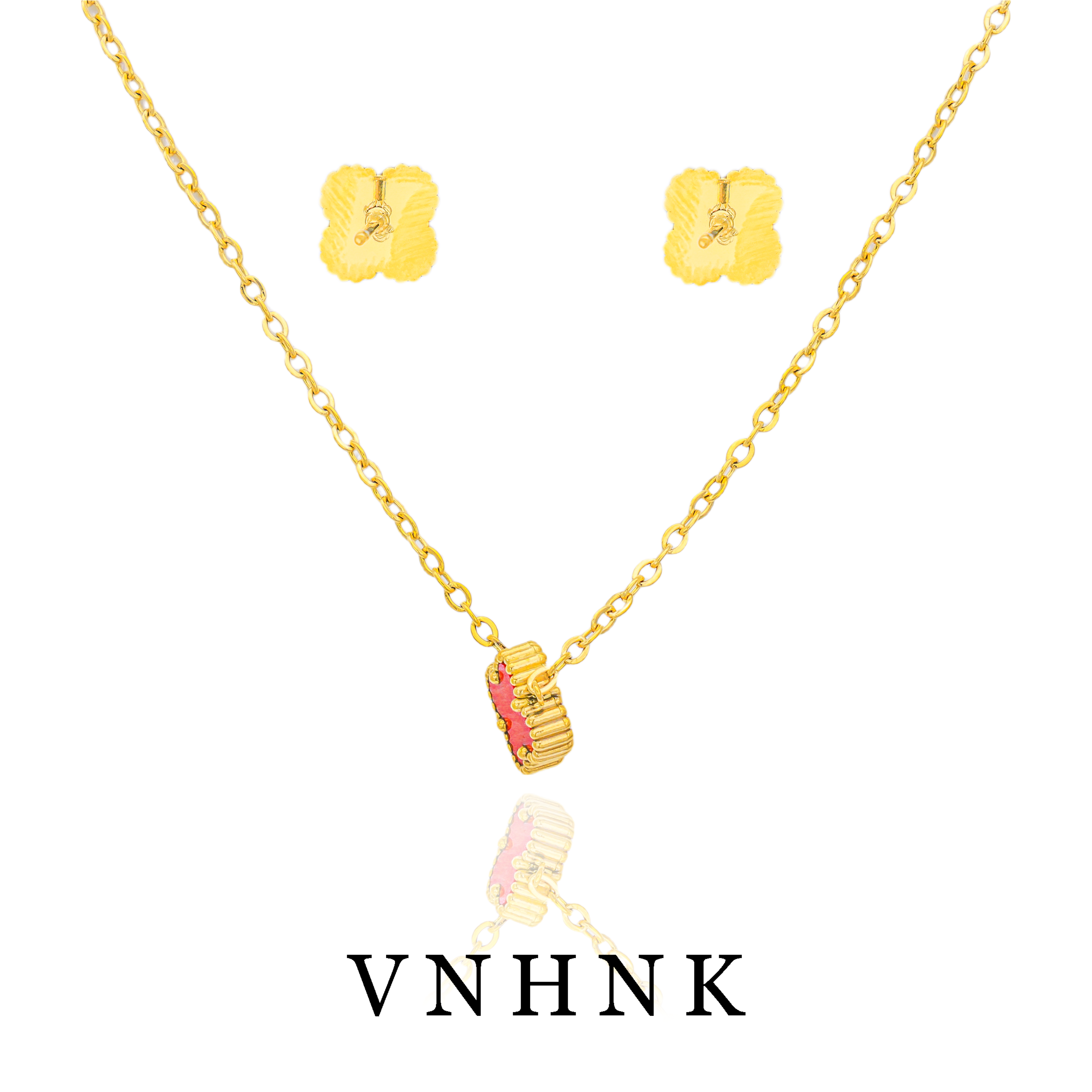 钛钢项链 美可儿   H23  金色(47cm)耳环项链套装