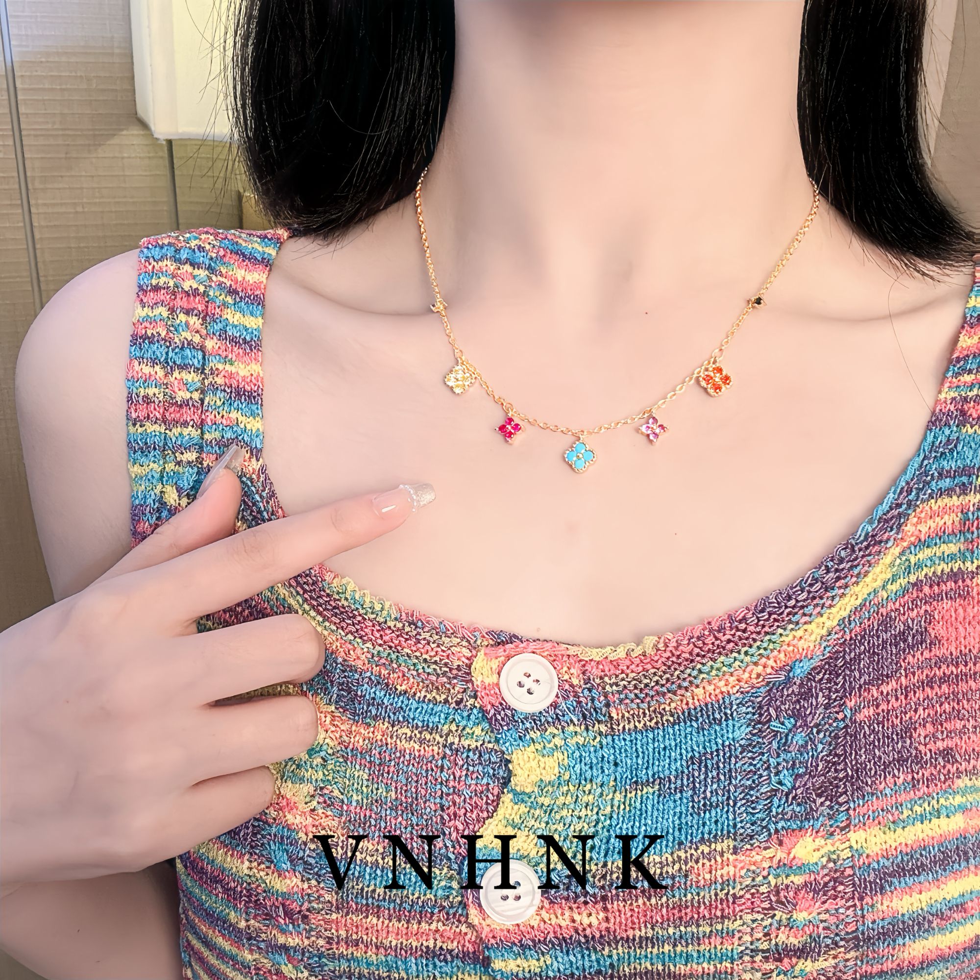 铜合金合成锆石项链 美可儿   M704   金色(47cm)时尚气质项链