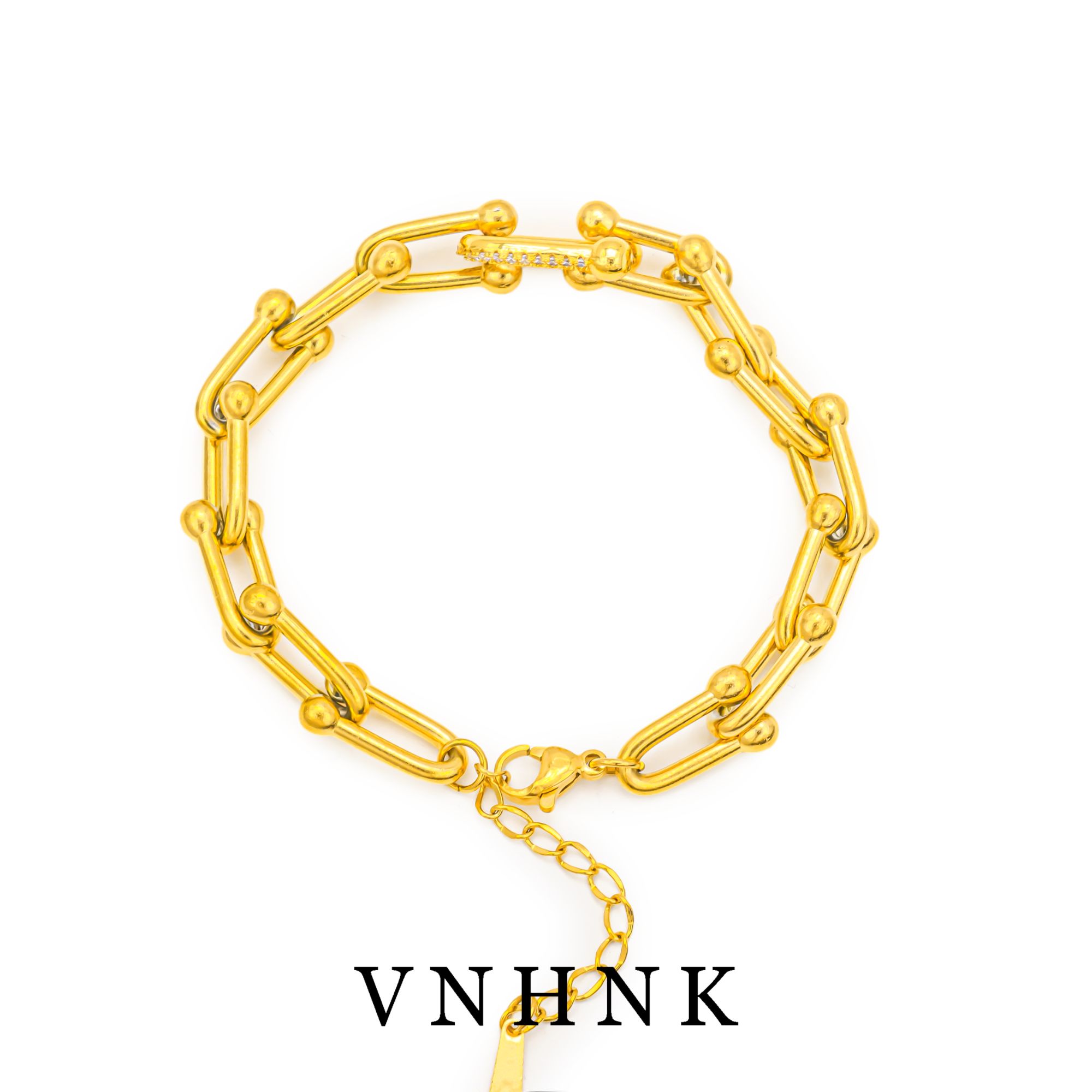 钛钢合成锆石手链 美可儿  M598    金色（22cm）时尚气质手链