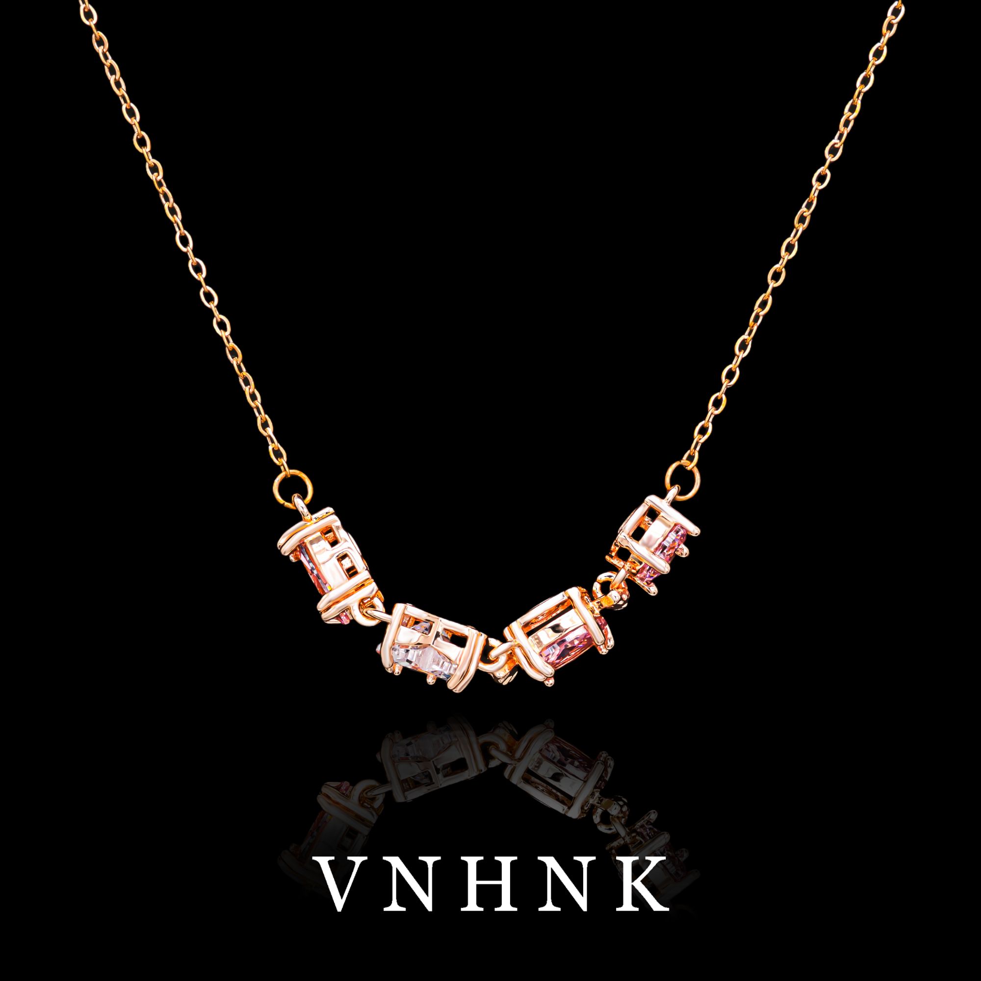 铜合金项链 美可儿   A354   玫瑰色(52cm)时尚气质项链