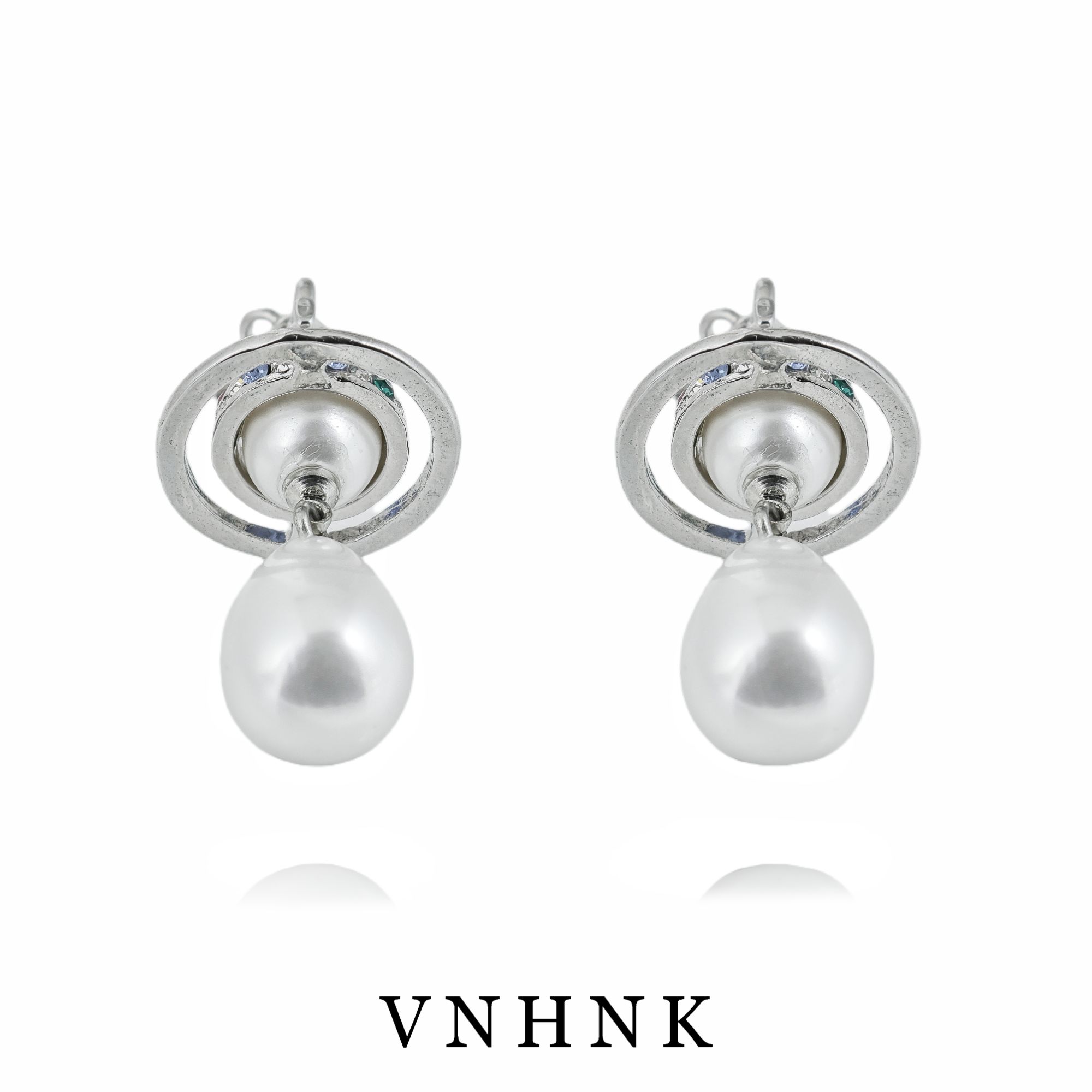 铜合金合成锆石耳饰 美可儿   C286   银色(11mm)气质耳环