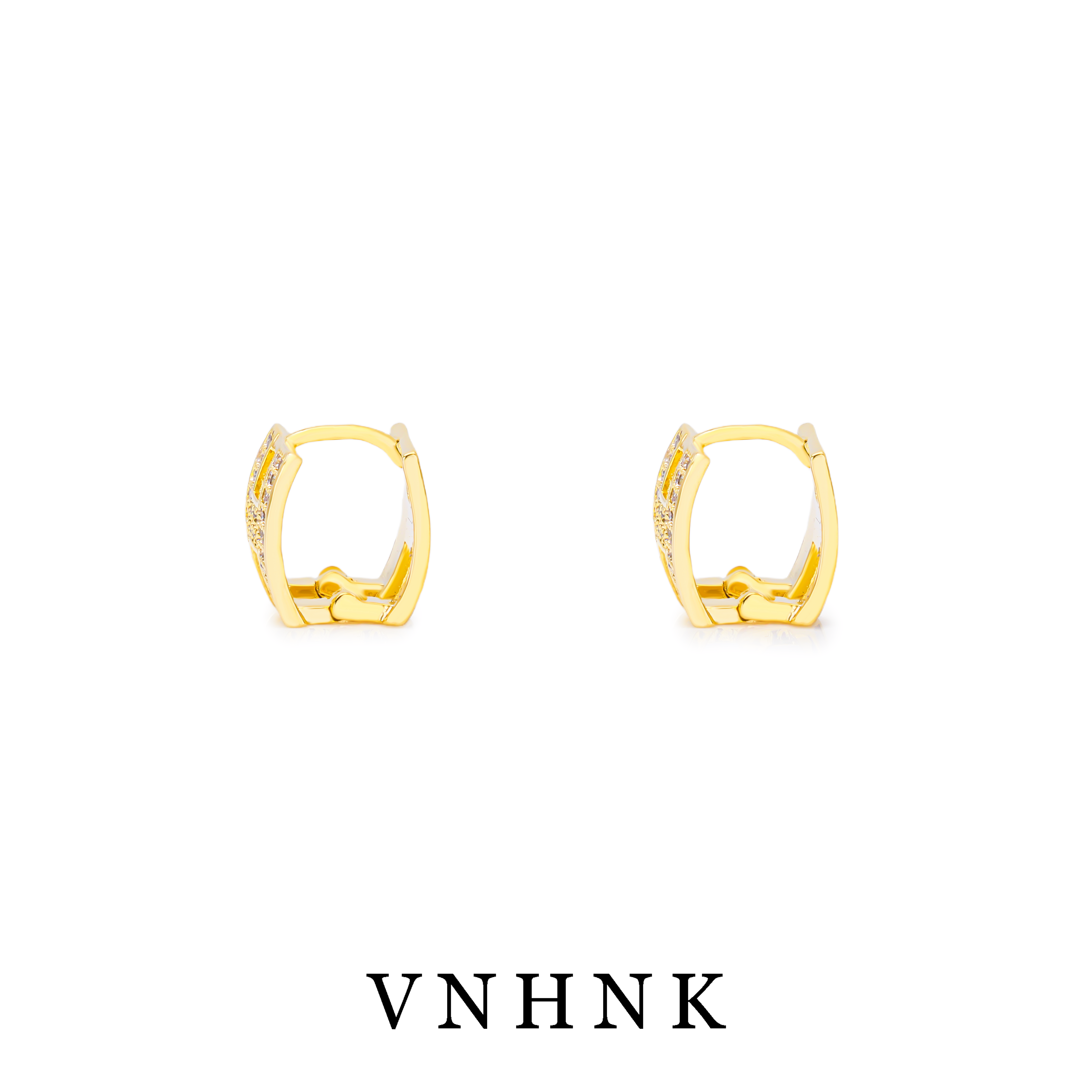 铜合金合成锆石耳饰 美可儿   M673   金色气质百搭耳环