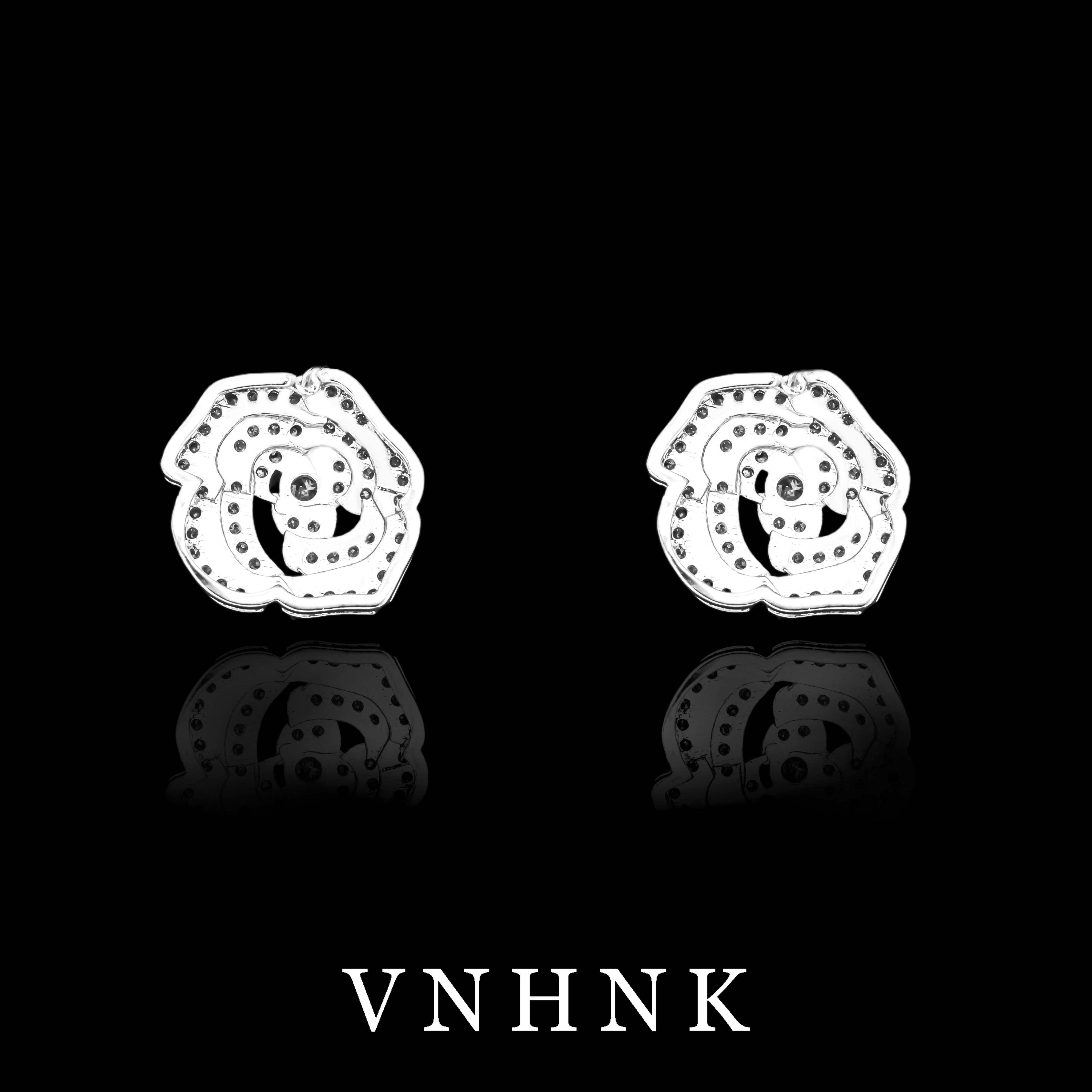 铜合金合成锆石耳饰 美可儿  B403  银色小众时尚百搭耳环