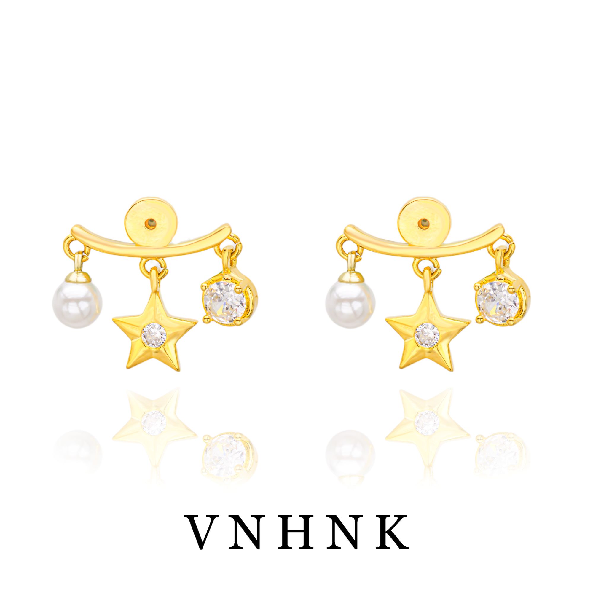 铜合金合成锆石耳饰 美可儿  F492  金色时尚气质耳环