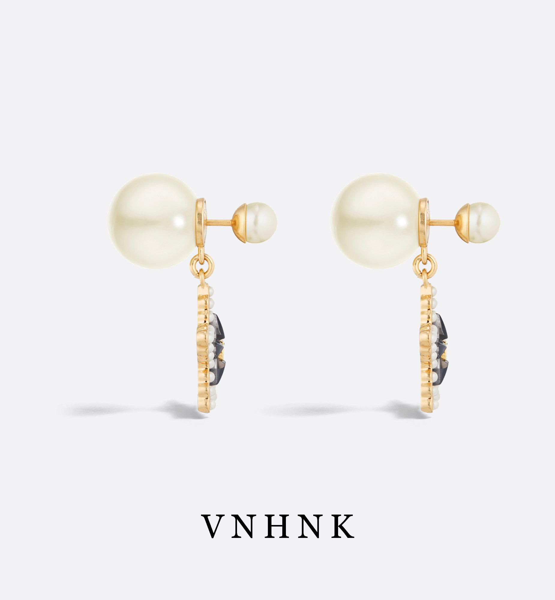 铜合金合成锆石耳饰 美可儿  G150  米白色(14mm8mm)气质耳环