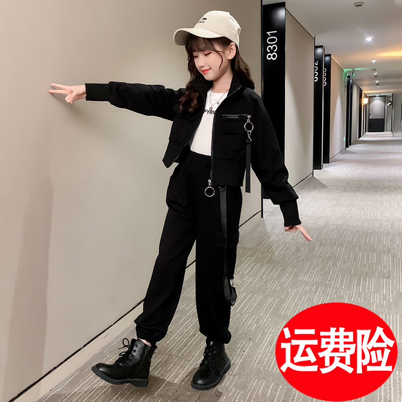 女童秋装2023新款爆款童装6-12岁儿童装套装潮流春秋款女孩衣服