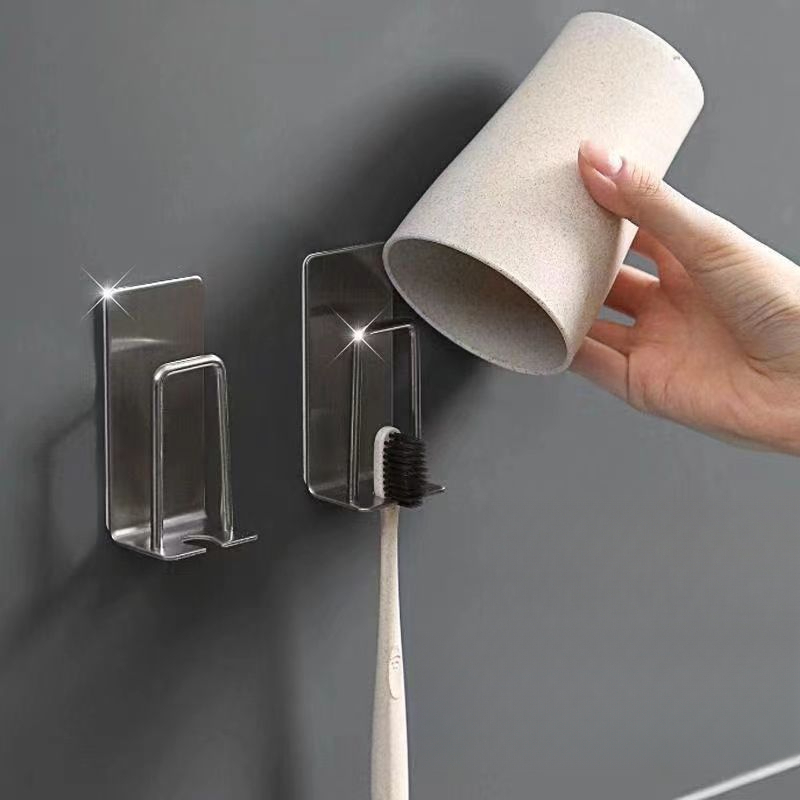 不锈钢牙刷架套装多功能壁挂式卫生间牙杯漱口杯浴室置物架