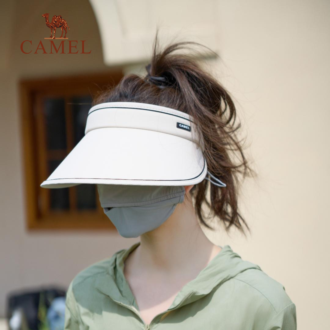 CZ骆驼空顶防晒帽女2023防紫外线户外运动太阳帽大帽檐遮阳帽0018