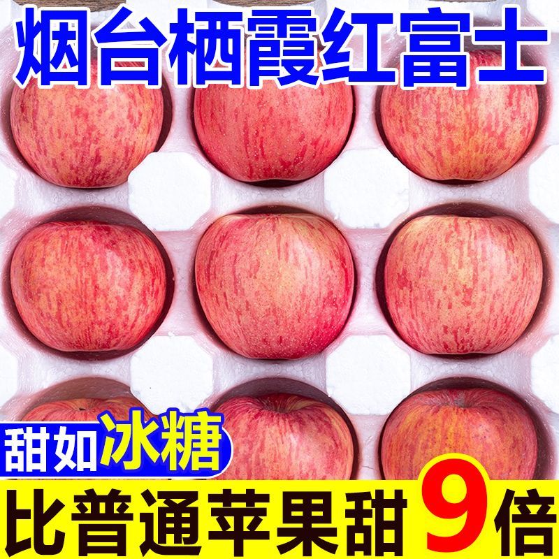 正宗热卖山东红富士苹果新鲜水果烟台红富士苹果冰糖心3-9斤好吃