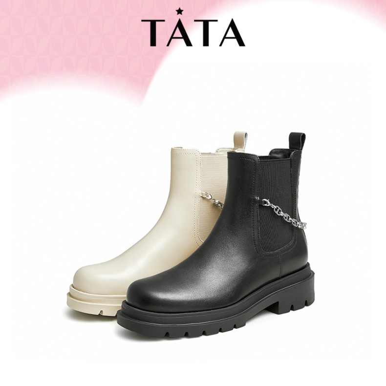 【他她】增高4.5/加绒/牛皮/冬新爆款切尔西靴7PB40DD2