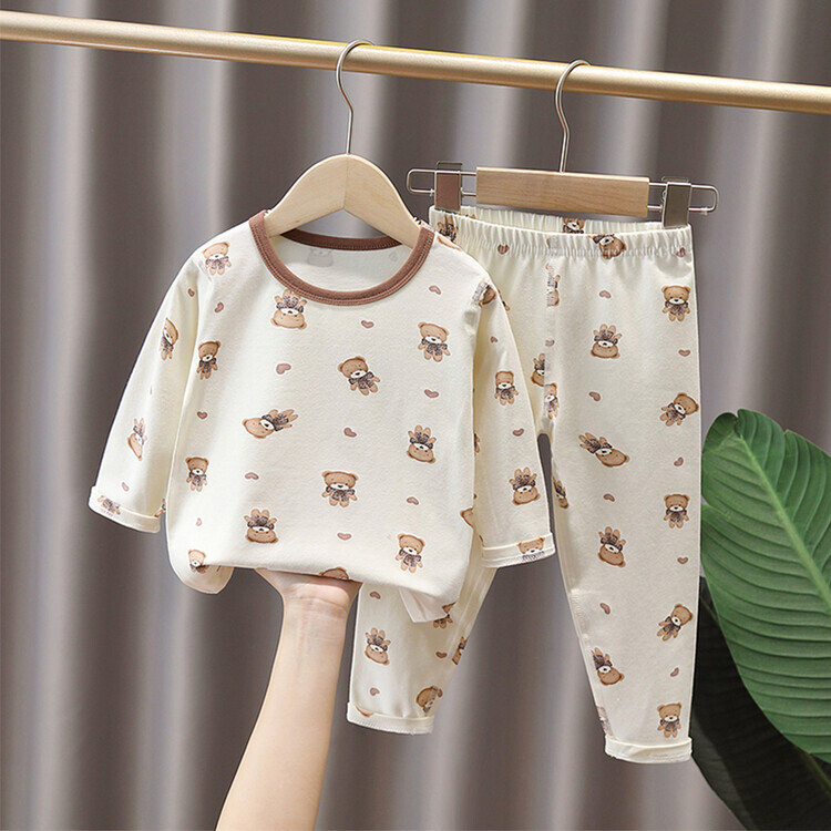 90-160码儿童睡衣棉春秋季长袖宝宝两件套女童家居服套装婴儿打底