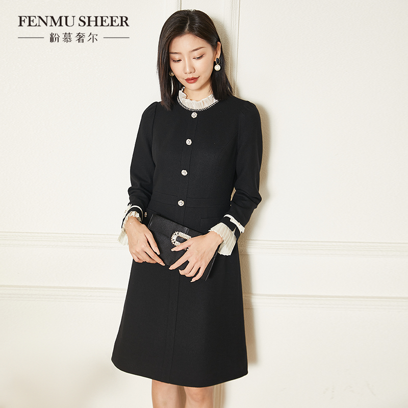 粉慕奢尔时装周走秀款『富家千金』法式连衣裙D1617