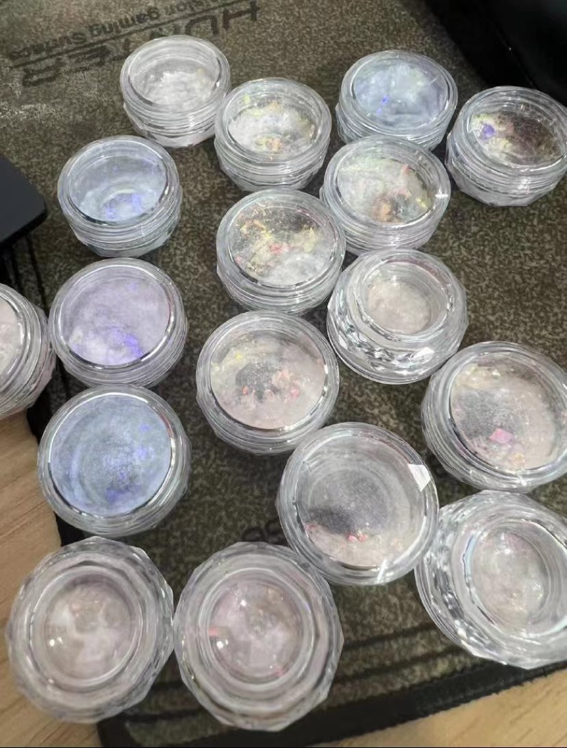 极光云锦粉梦幻彩色爆闪欧泊粉美甲日式网红超薄大亮片指甲装饰品