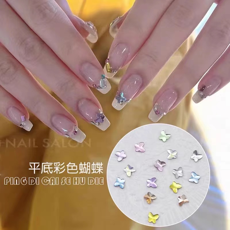 平底小蝴蝶50颗混装美甲超闪-美甲饰品