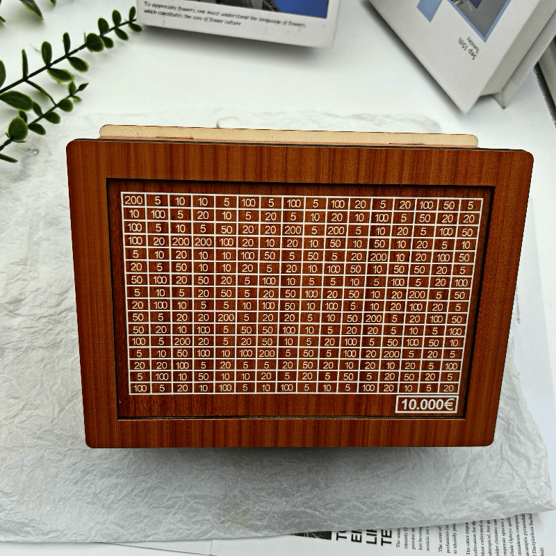 抢【包邮】数字存钱罐存钱罐一万元计划硬币纸币存储计数木质储蓄罐