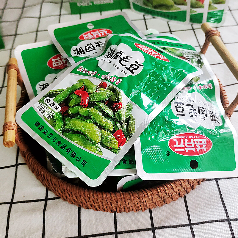 益芬元香辣毛豆卤香味湘卤毛豆开袋即食零食休闲小吃湖南特产