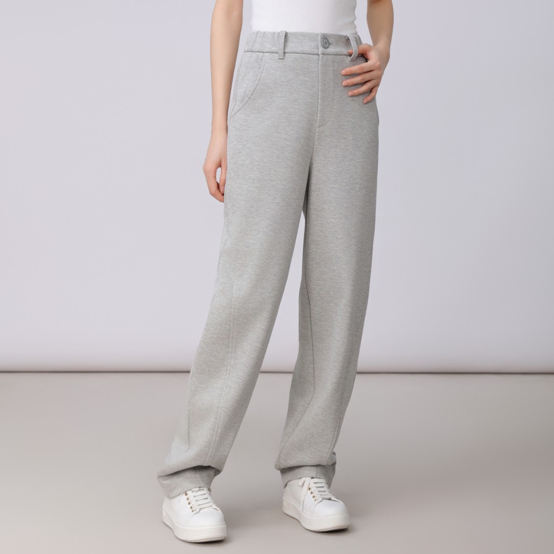 AMASS/阿玛施直筒裤高端质感纯色极简百搭舒适加绒休闲裤5100529