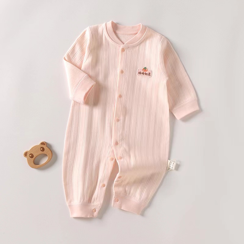 新生儿连体衣宝宝春秋四季款休闲衣幼儿长袖纯棉无骨长爬洋气儿童