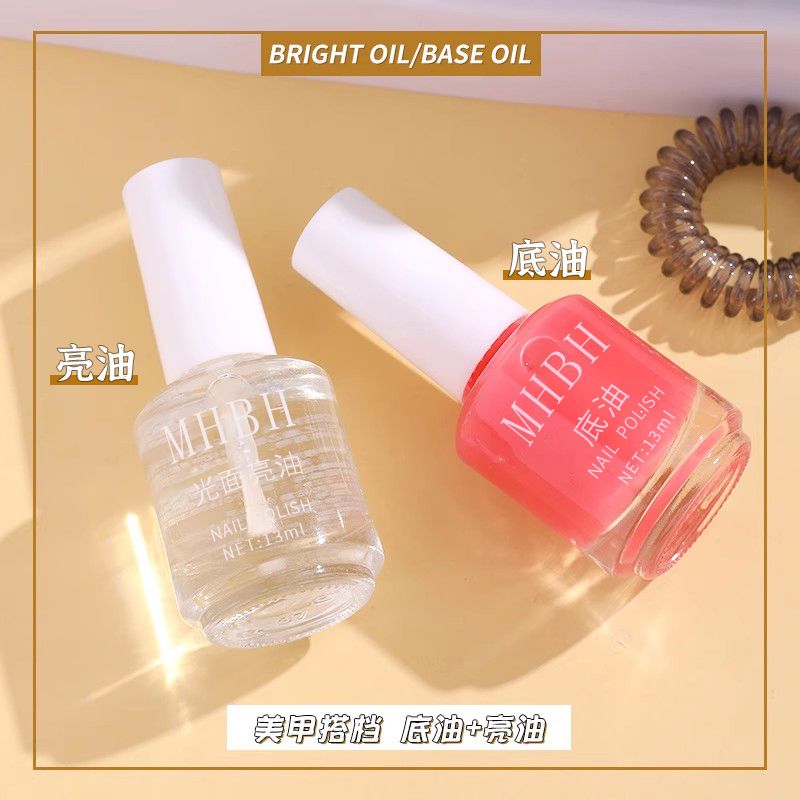 提亮美甲油工具透明指甲油亮面加固快干透明无色护甲固色底油亮油