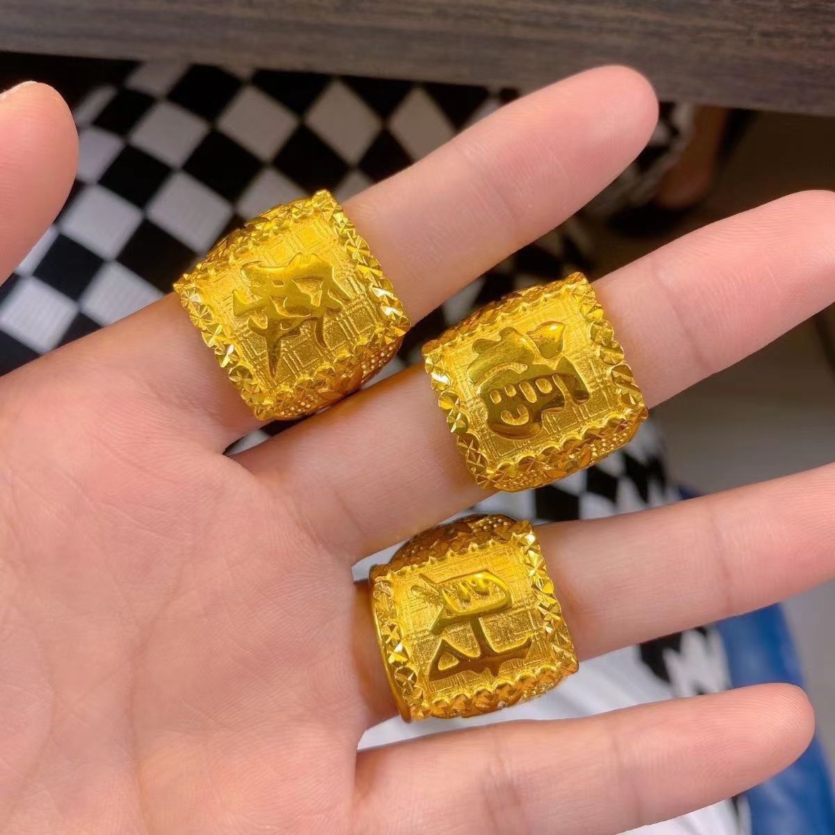 匠心工艺 发戒指 福戒指 财戒指 活口戒