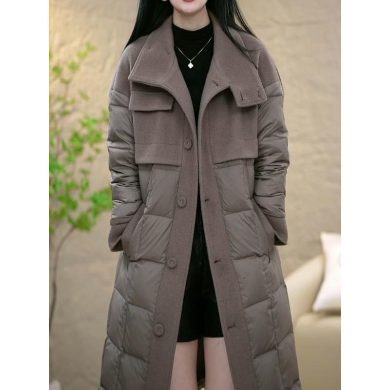 高档白鸭绒羽绒服女2023冬季新款气质显瘦加厚保暖长款保暖外套